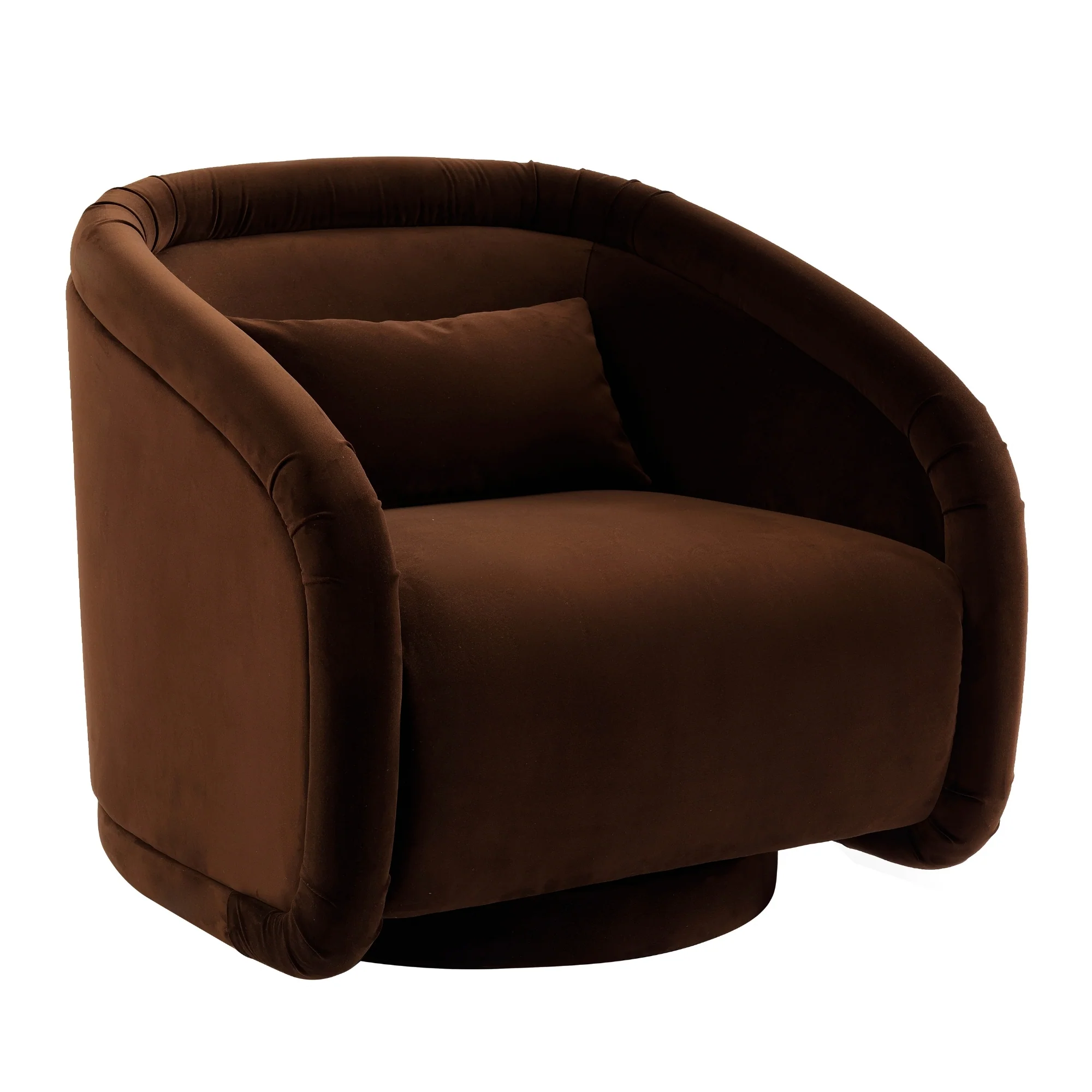 Avonia Swivel Occasional Boucle Chair Chocolate