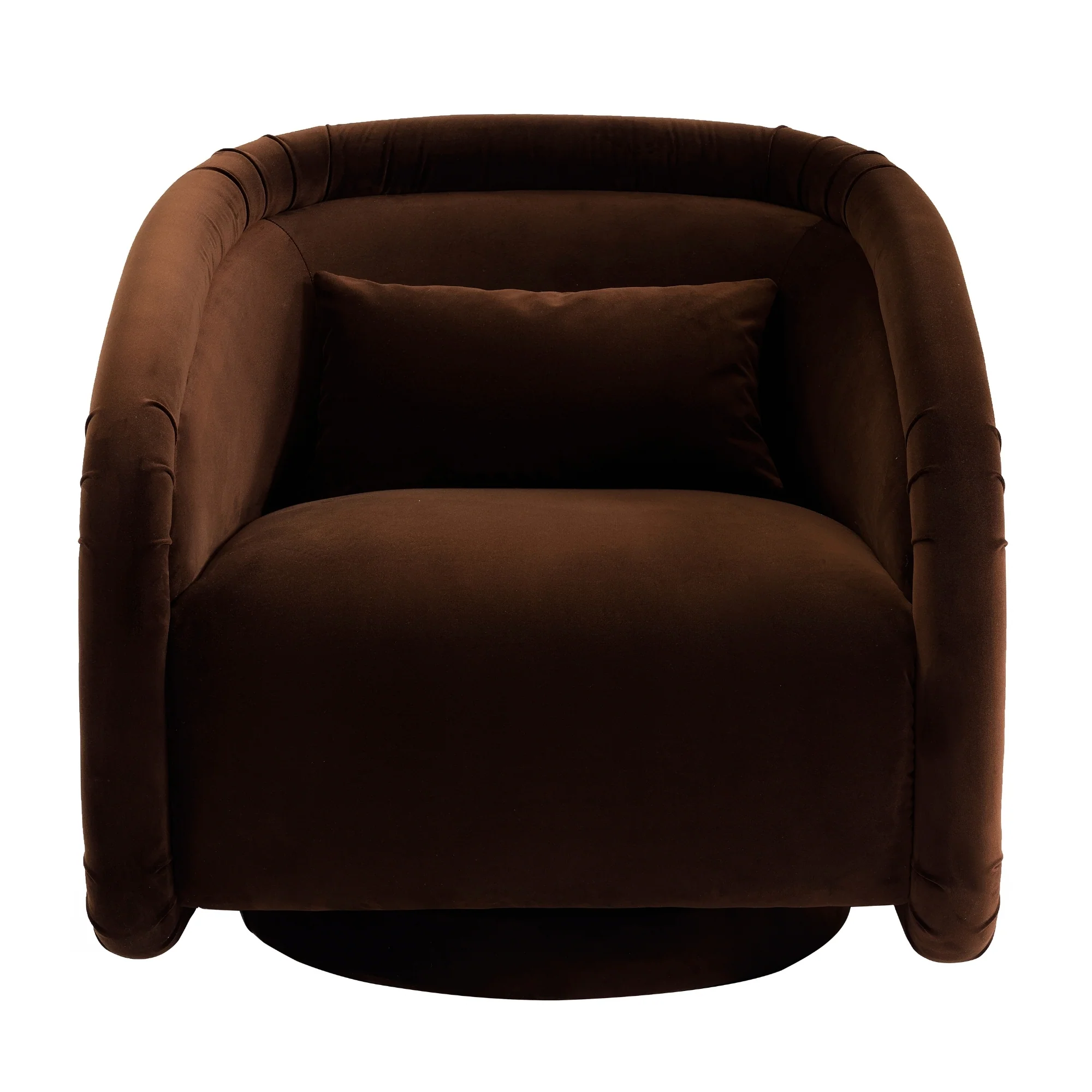 Avonia Swivel Occasional Boucle Chair Chocolate - Image 2