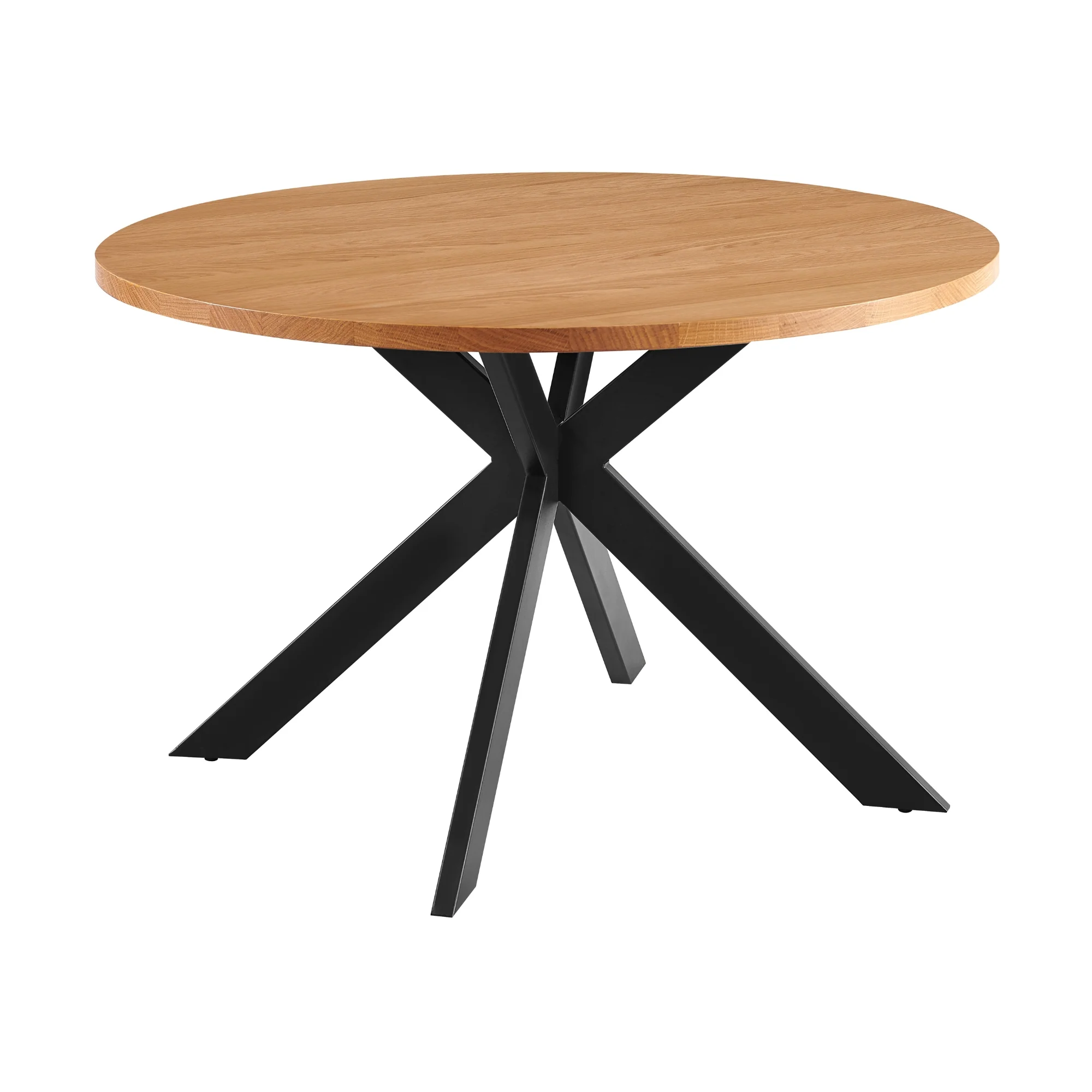 Barlo 5pc Dining Set 120cm Round Table 4 Beige Chair Natural - Image 3