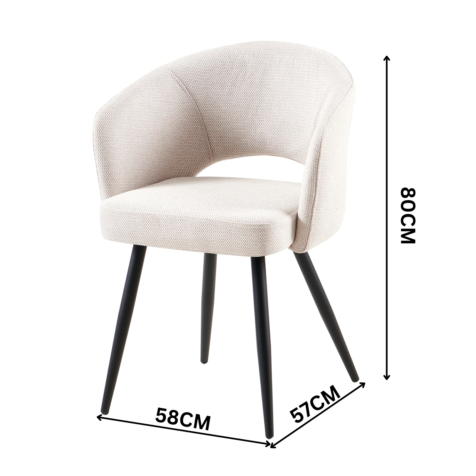 Barlo 5pc Dining Set 120cm Round Table 4 Beige Chair Natural - Image 6