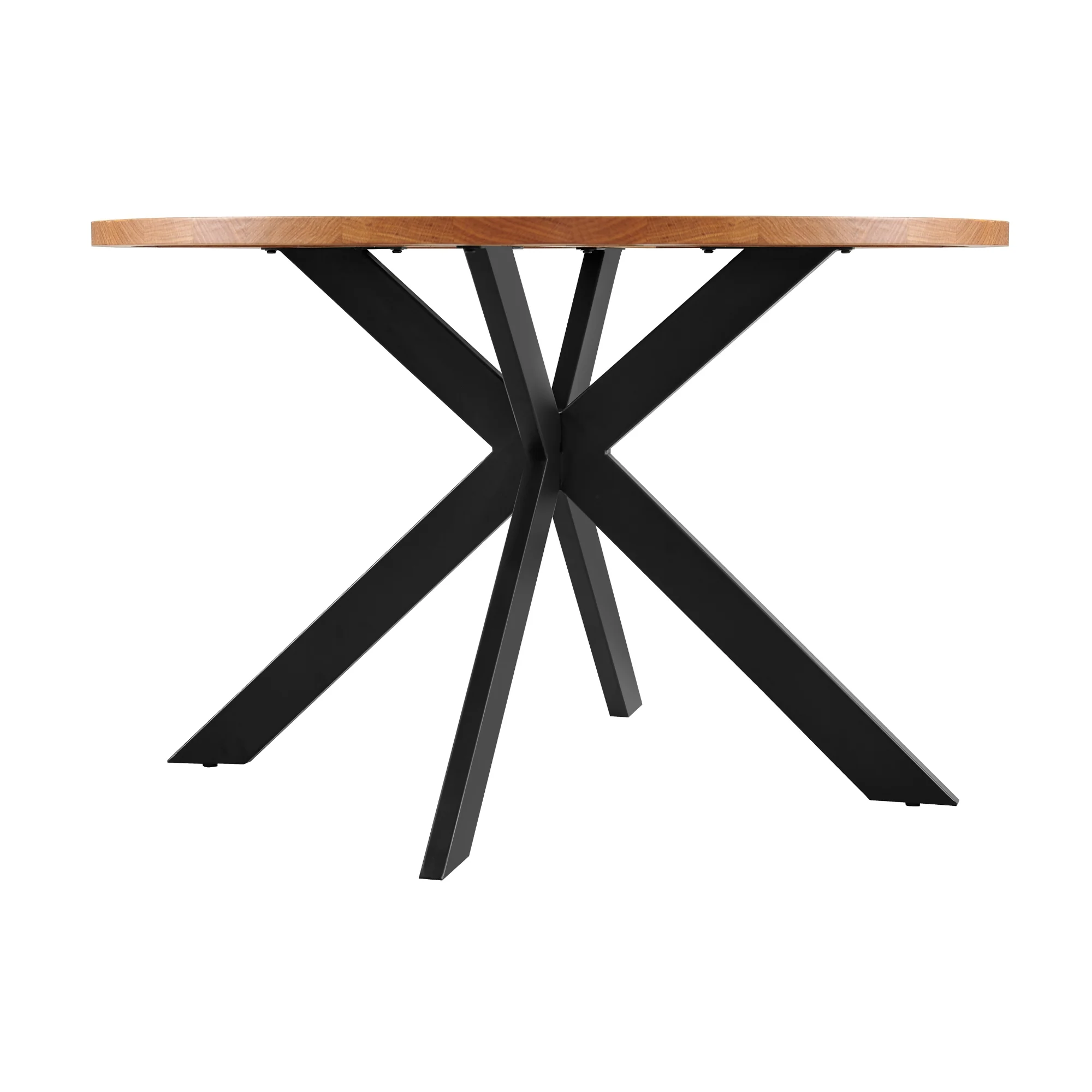 Barlo 5pc Dining Set 120cm Round Table 4 Grey Chair Natural - Image 5
