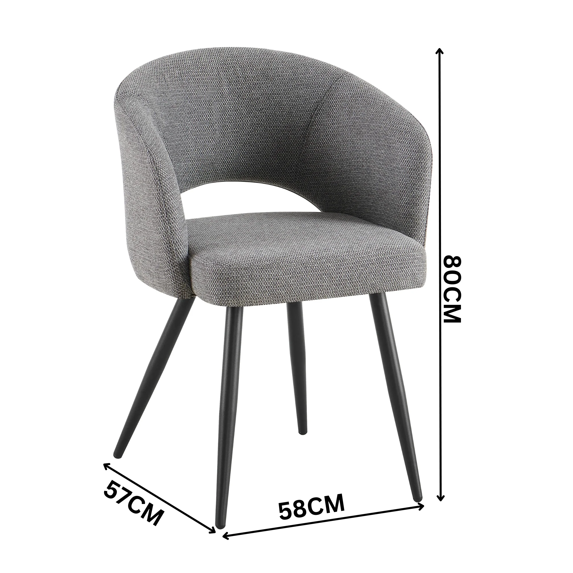 Barlo 5pc Dining Set 120cm Round Table 4 Grey Chair Natural - Image 6