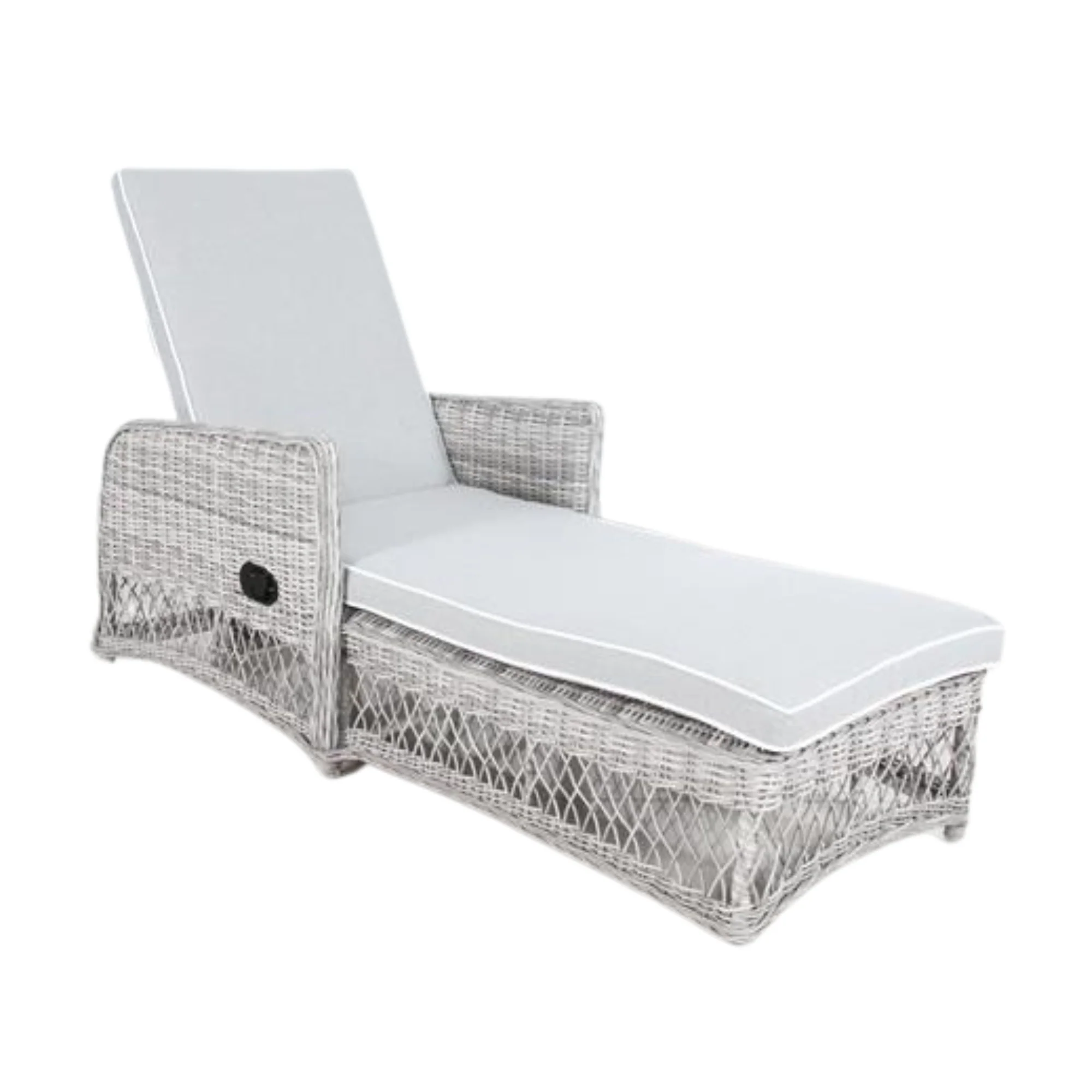 Bay Isle Outdoor Adjustable Long Reclining Sofa Chair Chaise Grey - Image 2