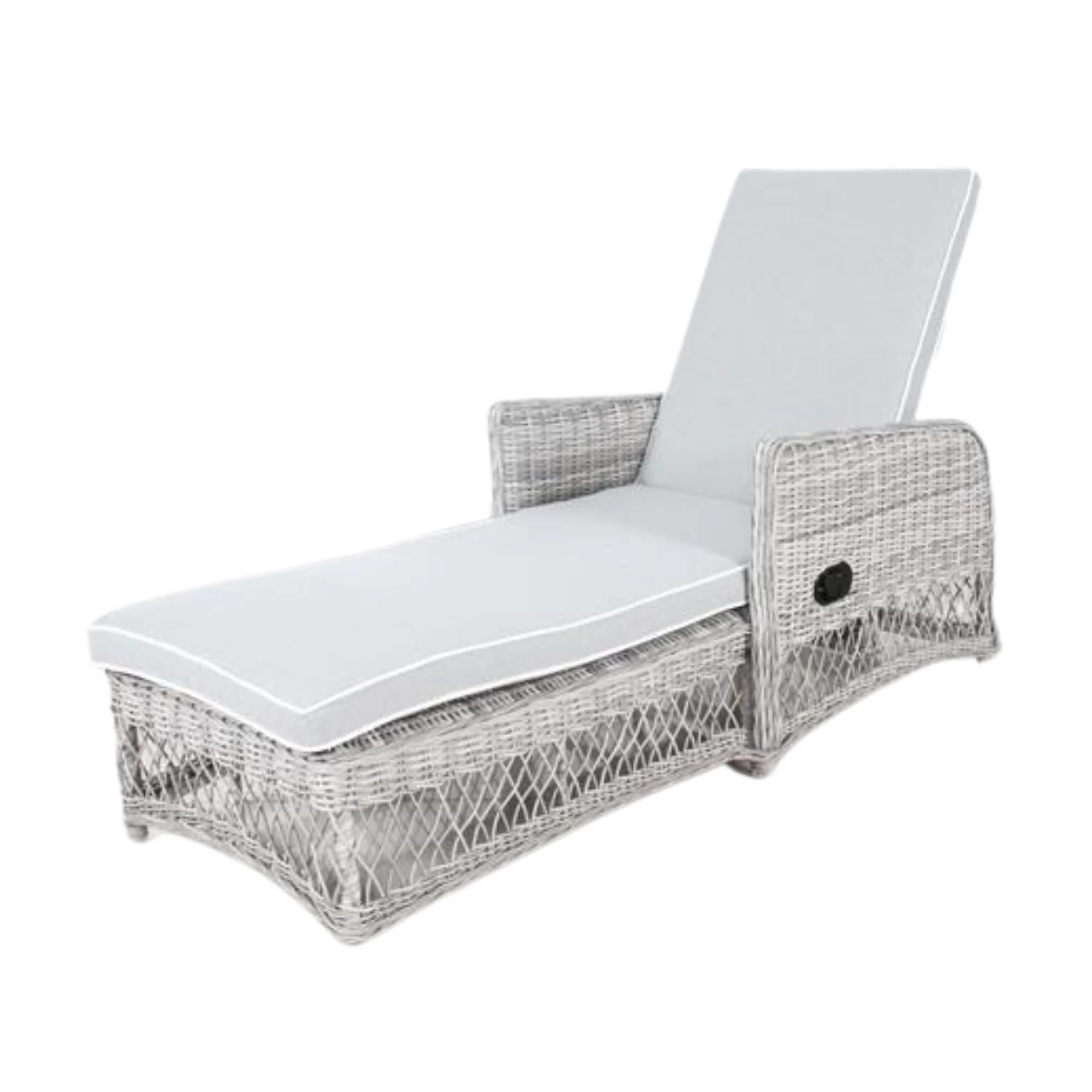 Bay Isle Outdoor Adjustable Long Reclining Sofa Chair Chaise Grey - Image 3