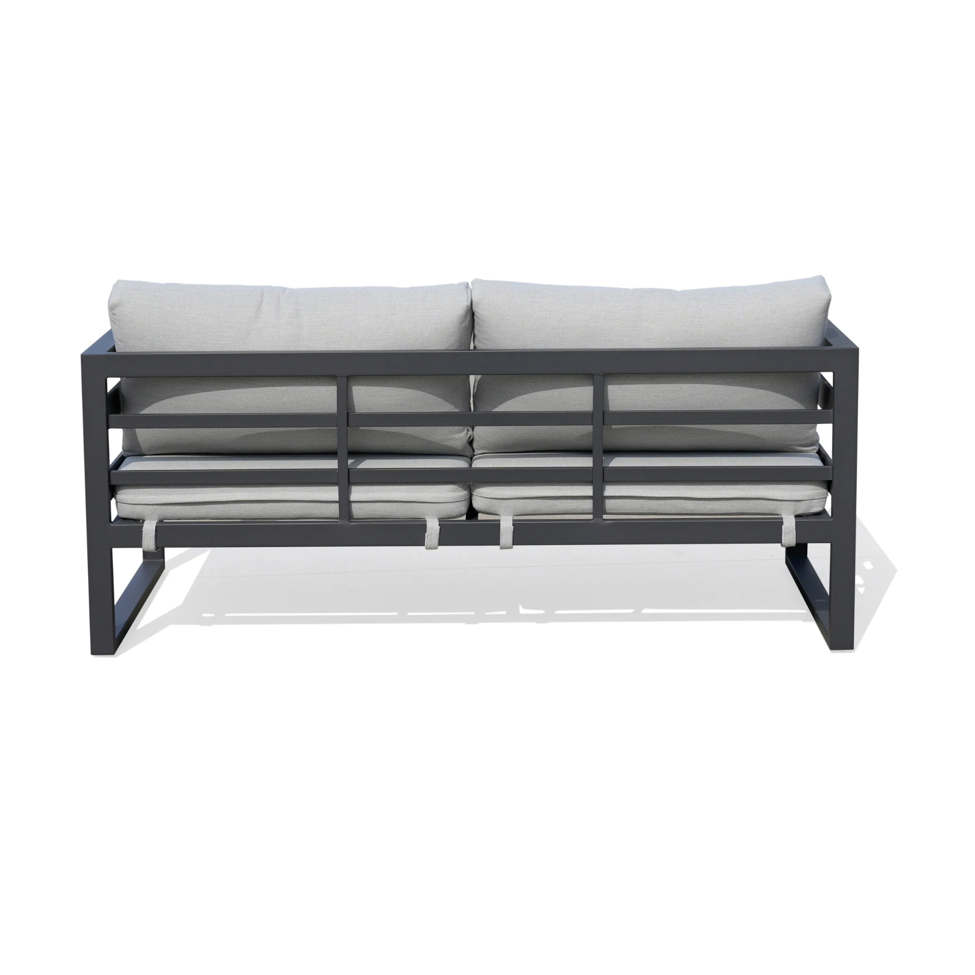 Bellavista 2 Seater Outdoor Sofa Lounge Aluminium Frame Charcoal - Image 3