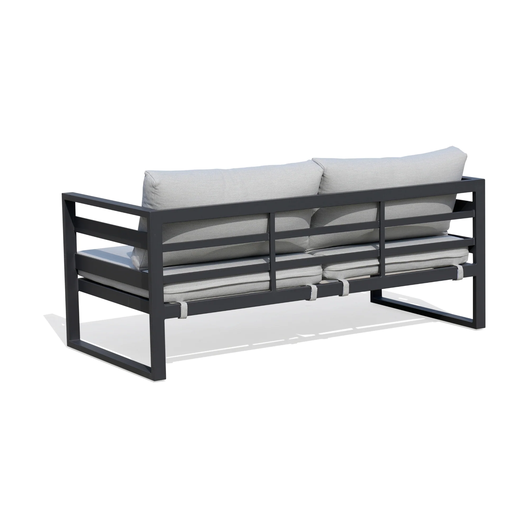 Bellavista 2 Seater Outdoor Sofa Lounge Aluminium Frame Charcoal - Image 4