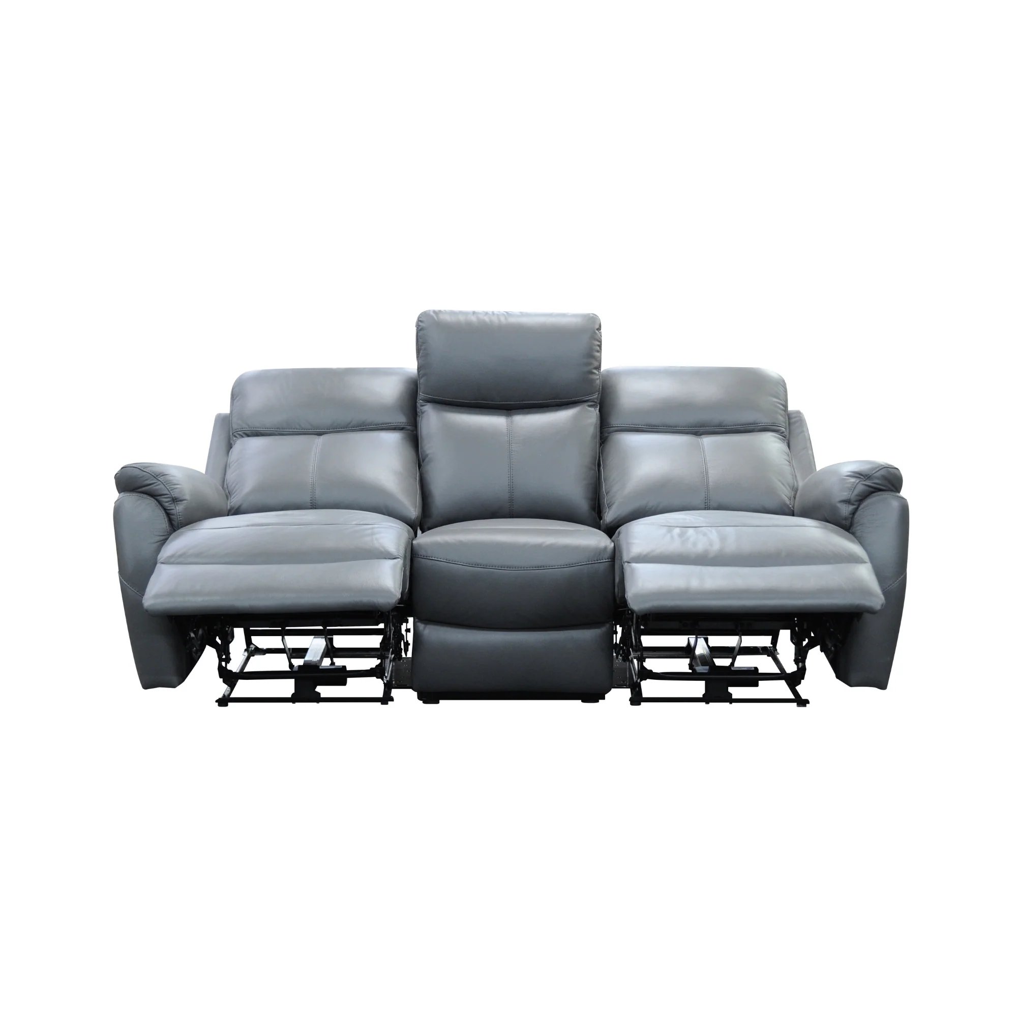 Berkeley 3+1+1 Electric Leather Recliner Sofa Set Gunmetal - Image 6