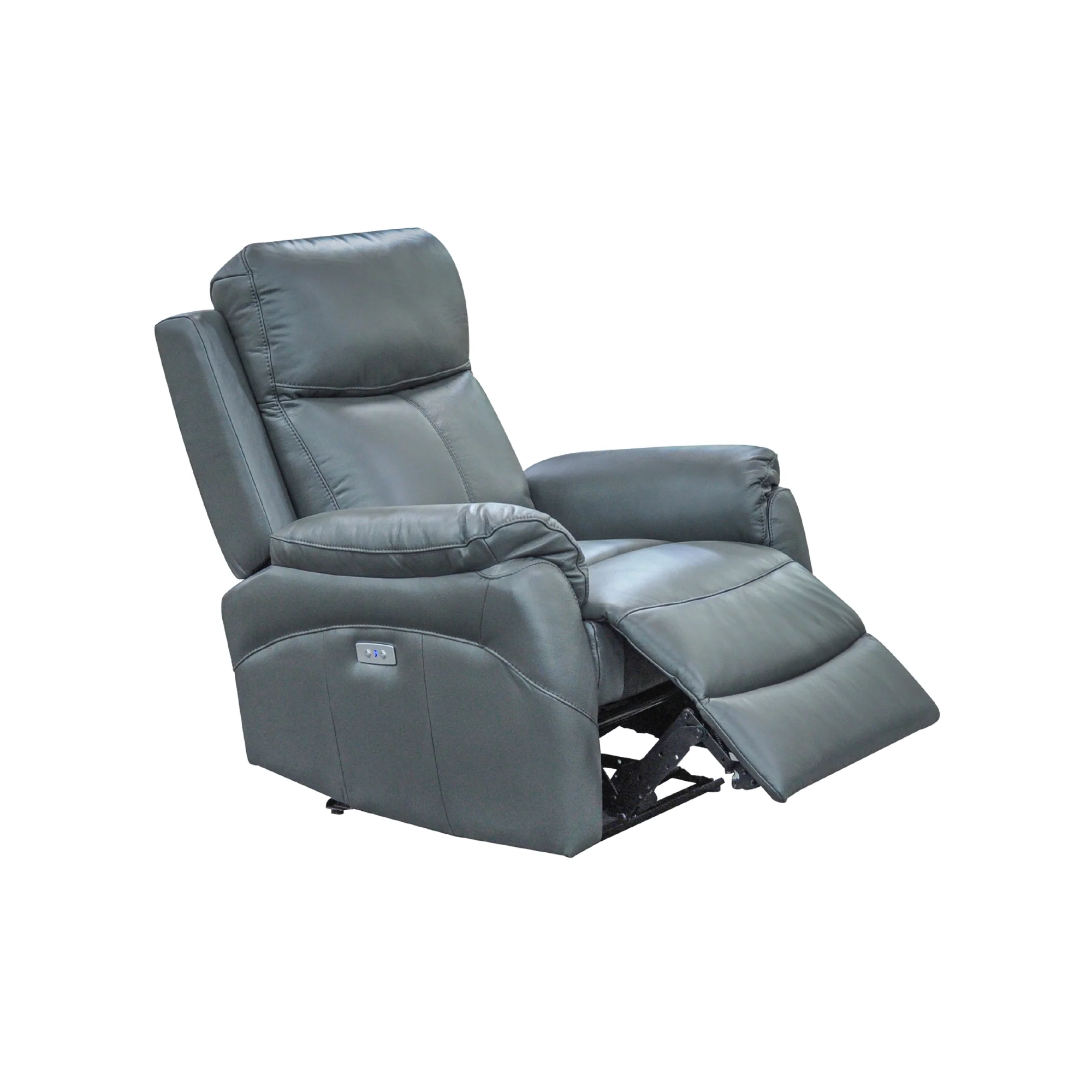 Berkeley 3+1+1 Electric Leather Recliner Sofa Set Gunmetal - Image 8