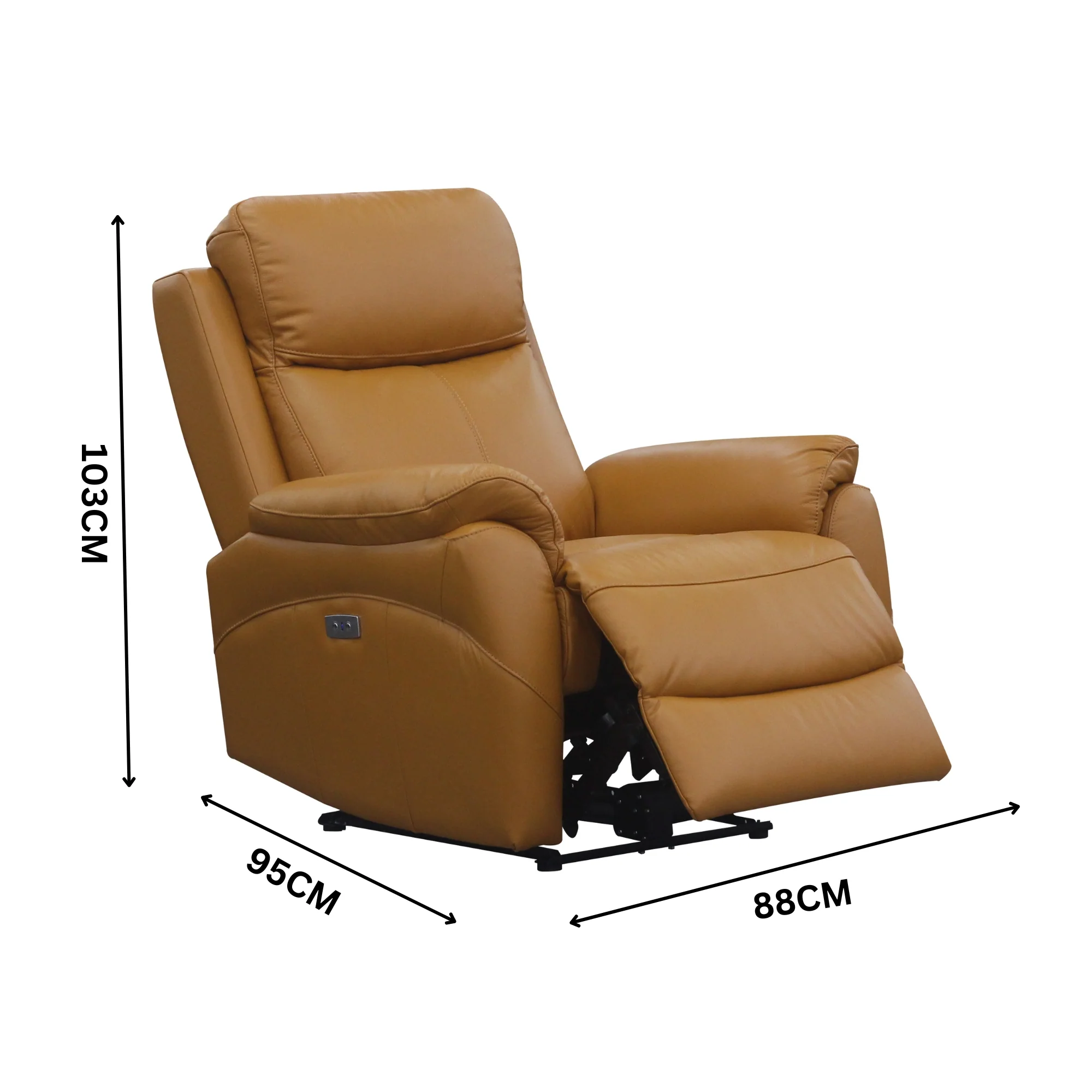 Berkeley 3+1+1 Electric Leather Recliner Sofa Set Tangerine - Image 6
