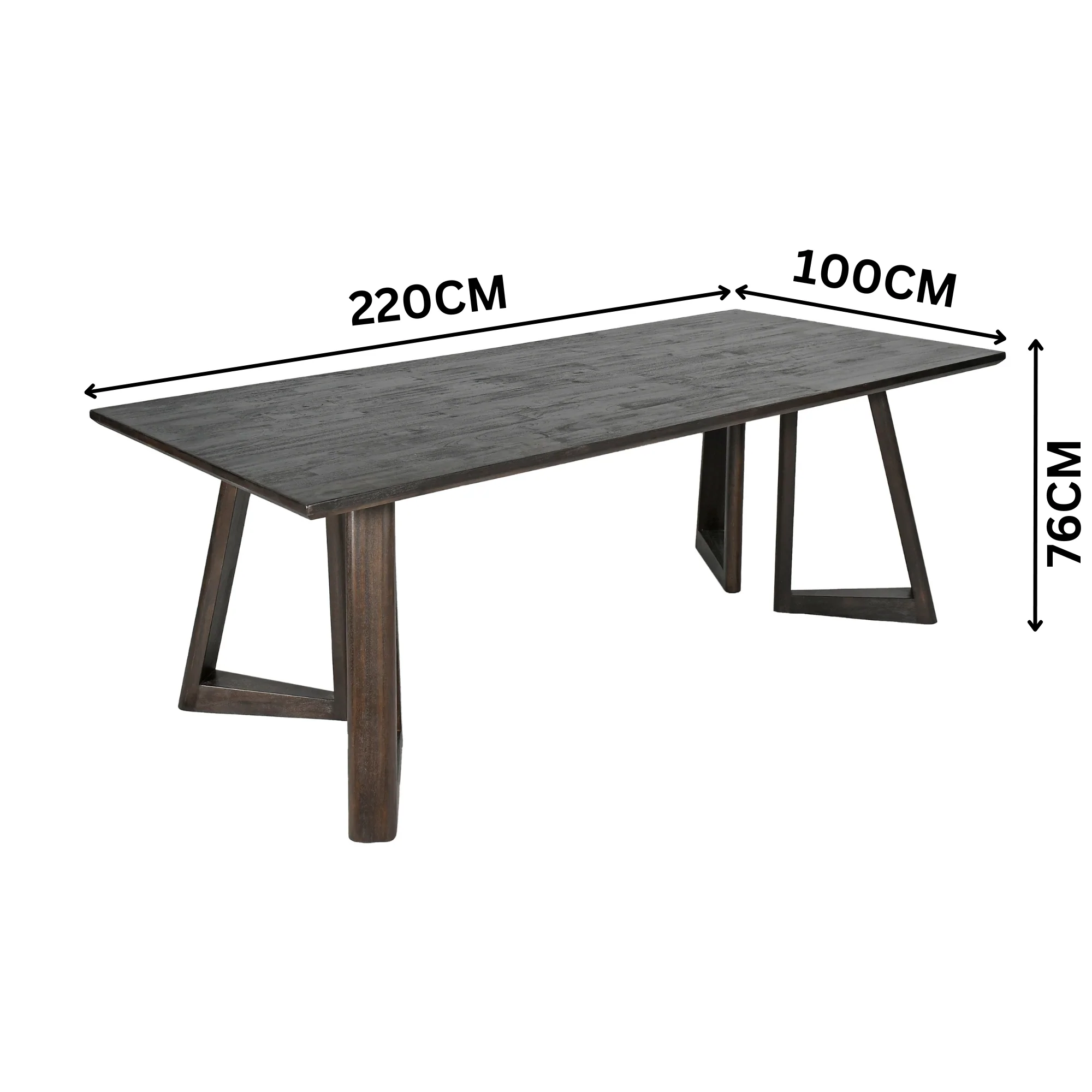 Besteneer 220cm Solid Timber Dining Table Chocolate - Image 3