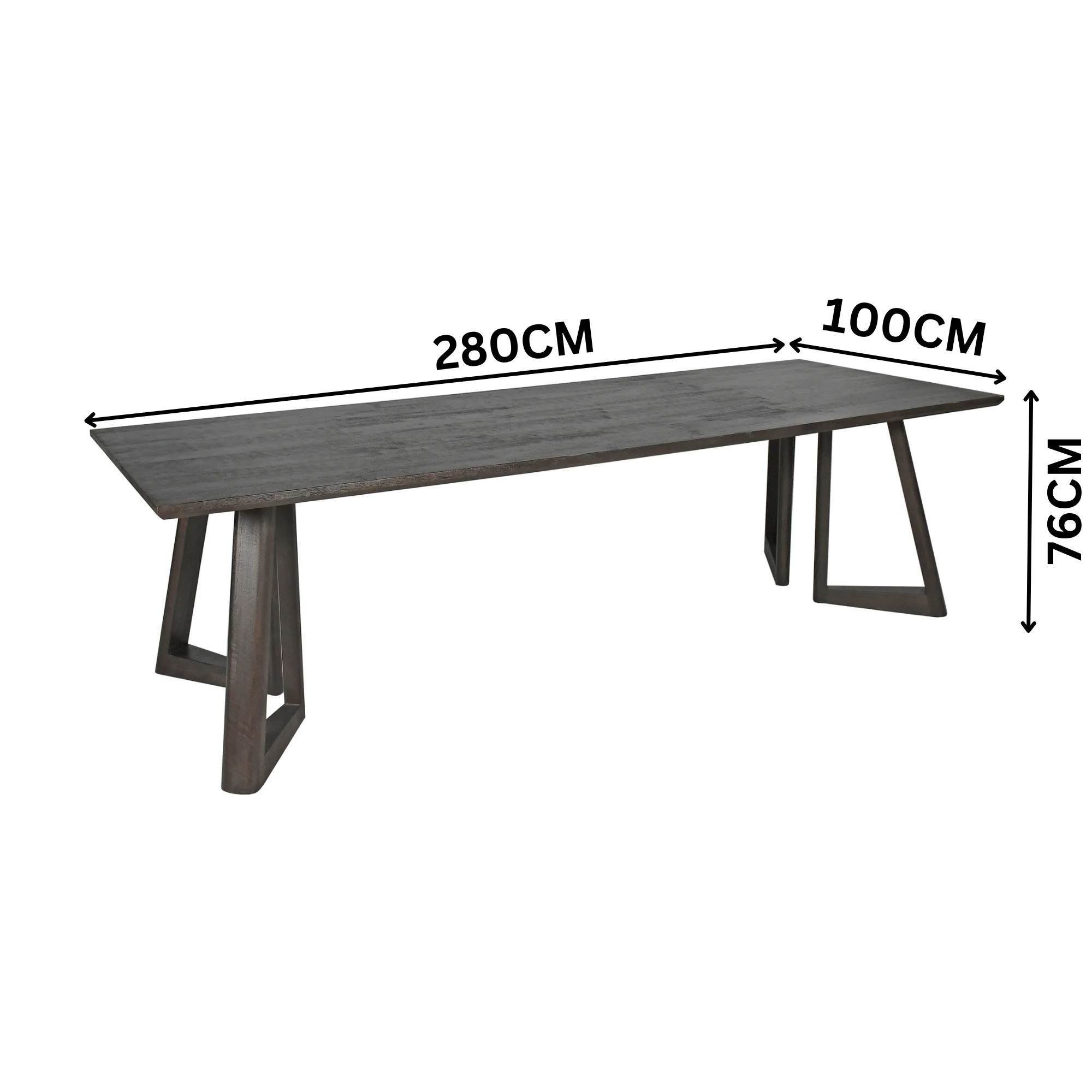 Besteneer 280cm Solid Timber Dining Table Chocolate - Image 3