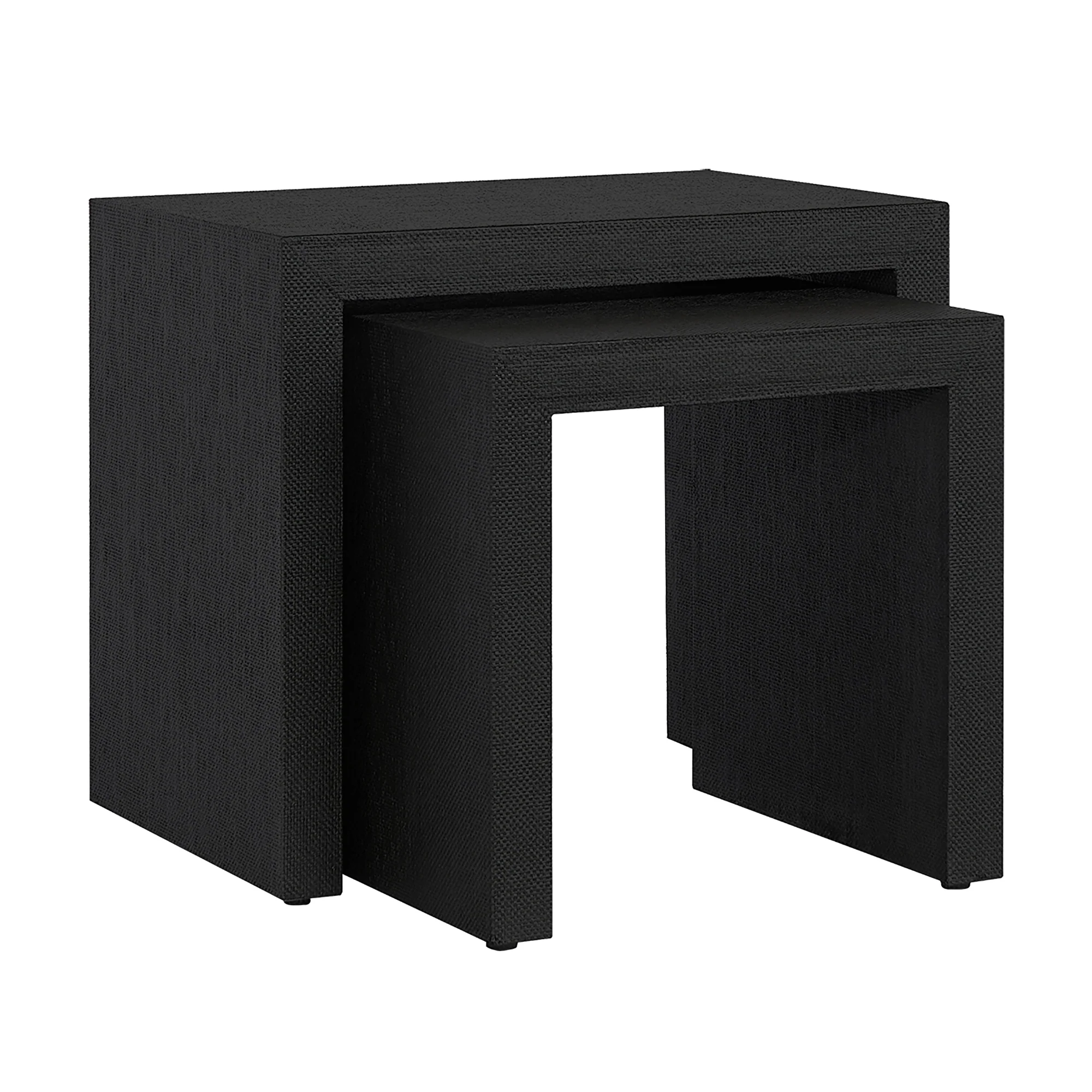 Bondi Grasscloth Nesting Tables Set of 2 Black - Image 2