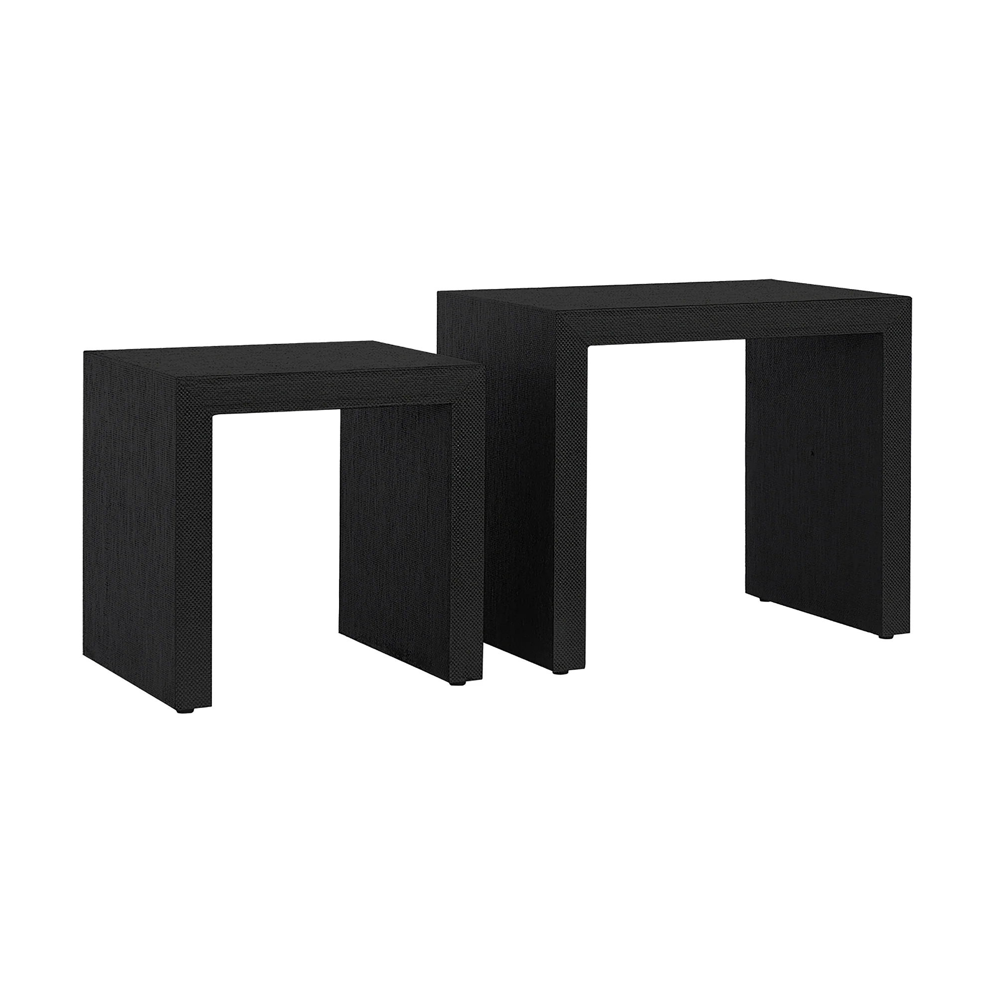Bondi Grasscloth Nesting Tables Set of 2 Black - Image 3