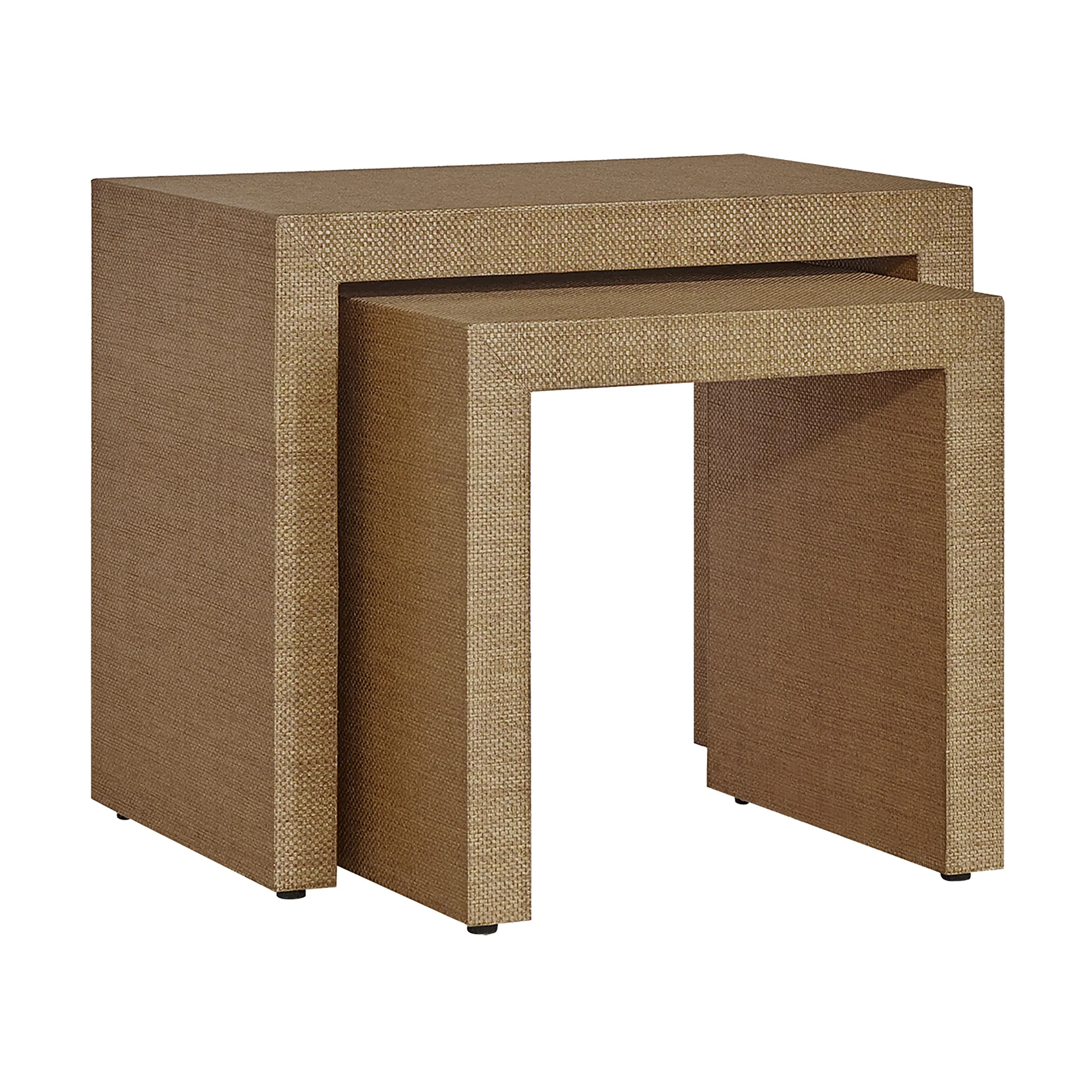 Bondi Grasscloth Nesting Tables Set of 2 Brown - Image 2