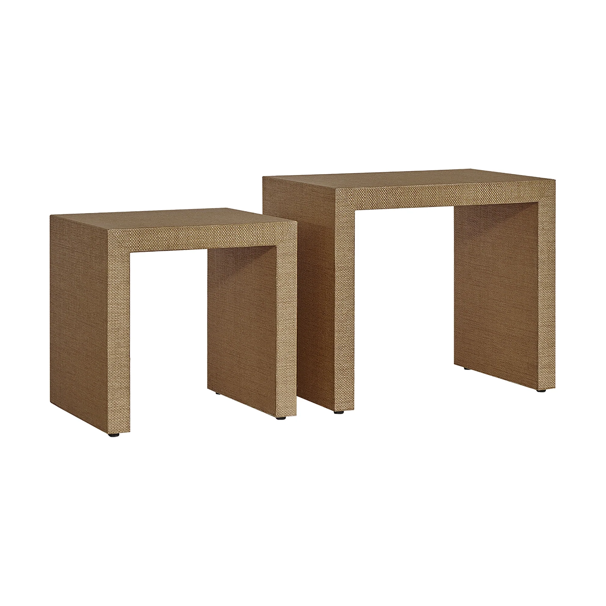 Bondi Grasscloth Nesting Tables Set of 2 Brown - Image 3