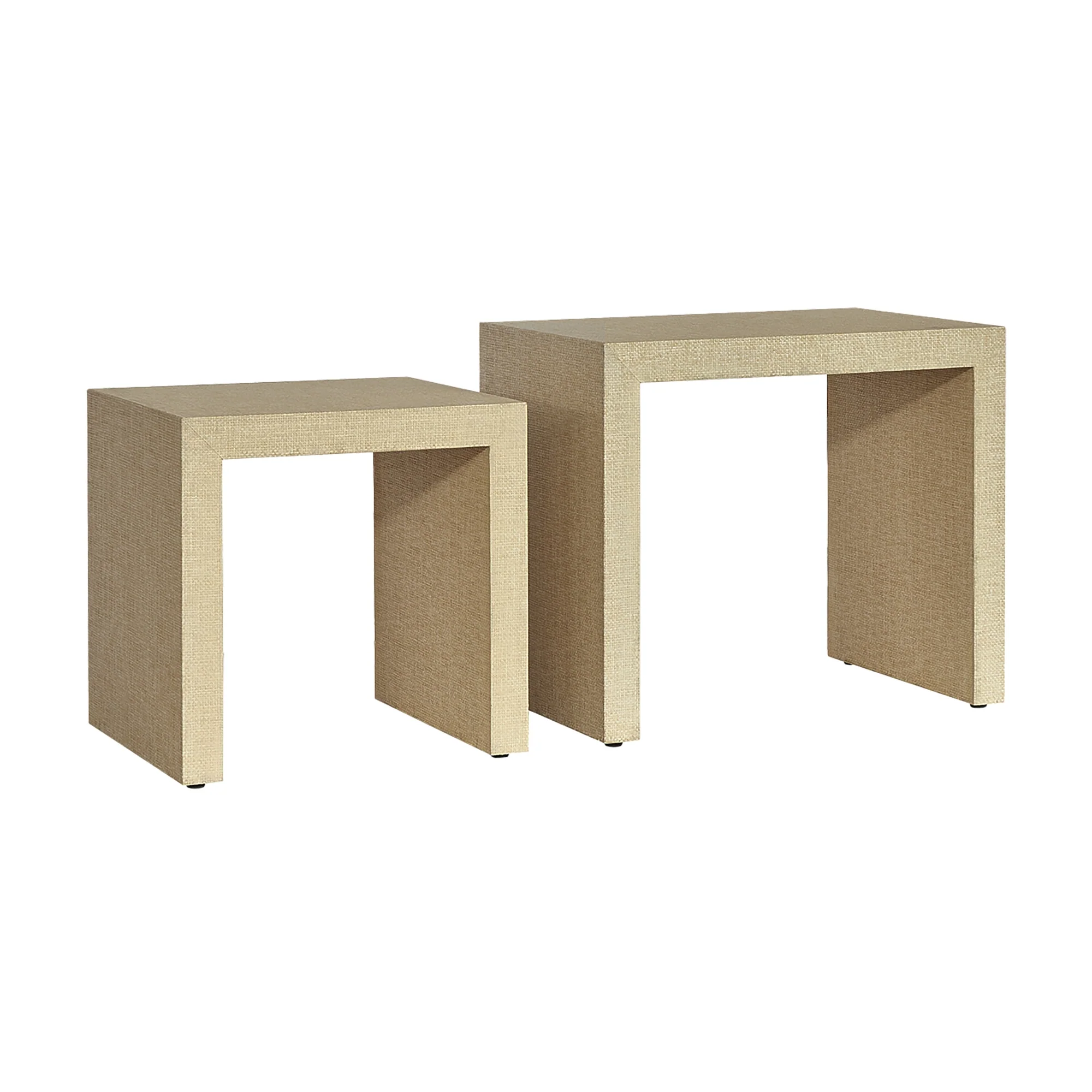 Bondi Grasscloth Nesting Tables Set of 2 Natural - Image 3