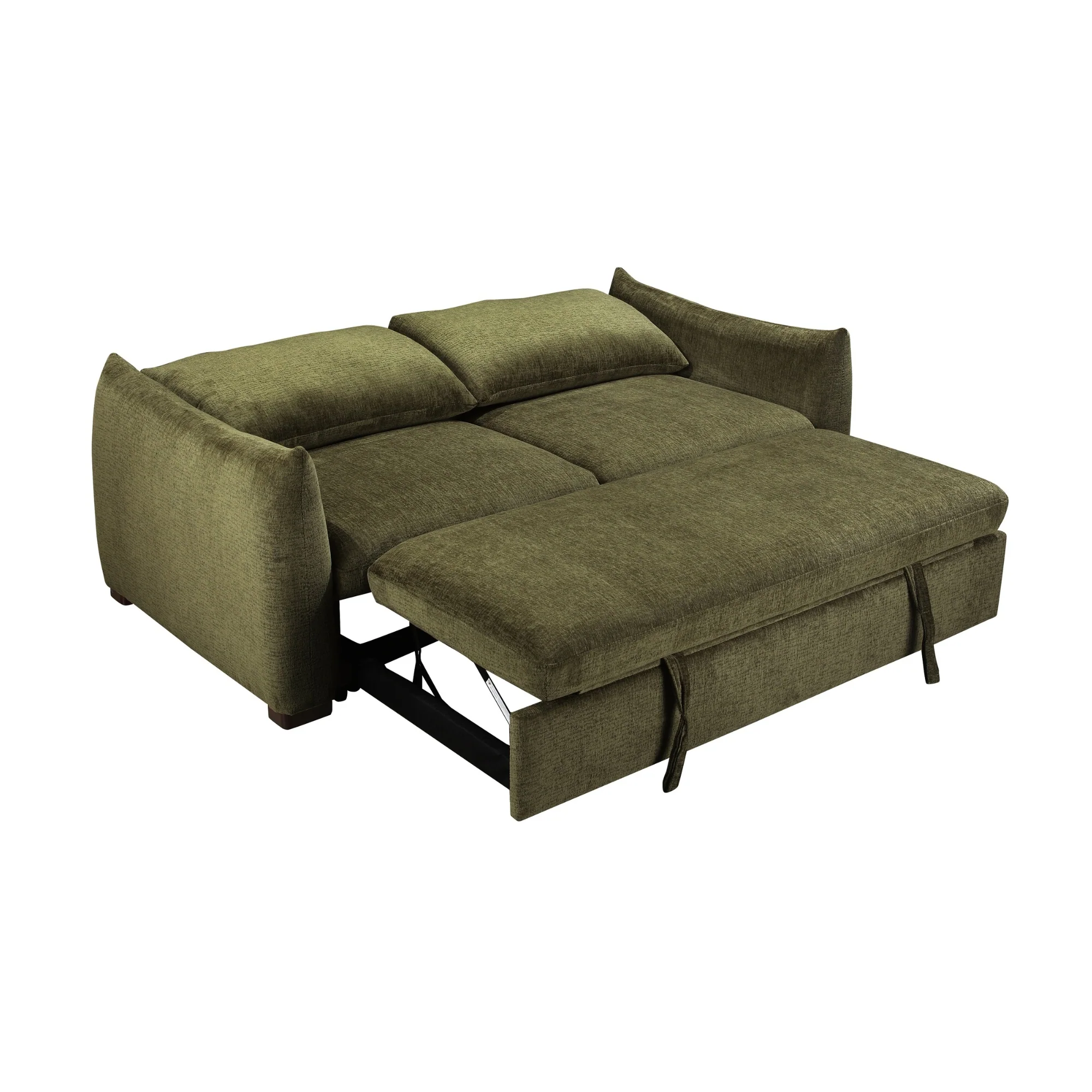 Bondie 3 Seater Fabric Sofa Pullout Bed Green - Image 3