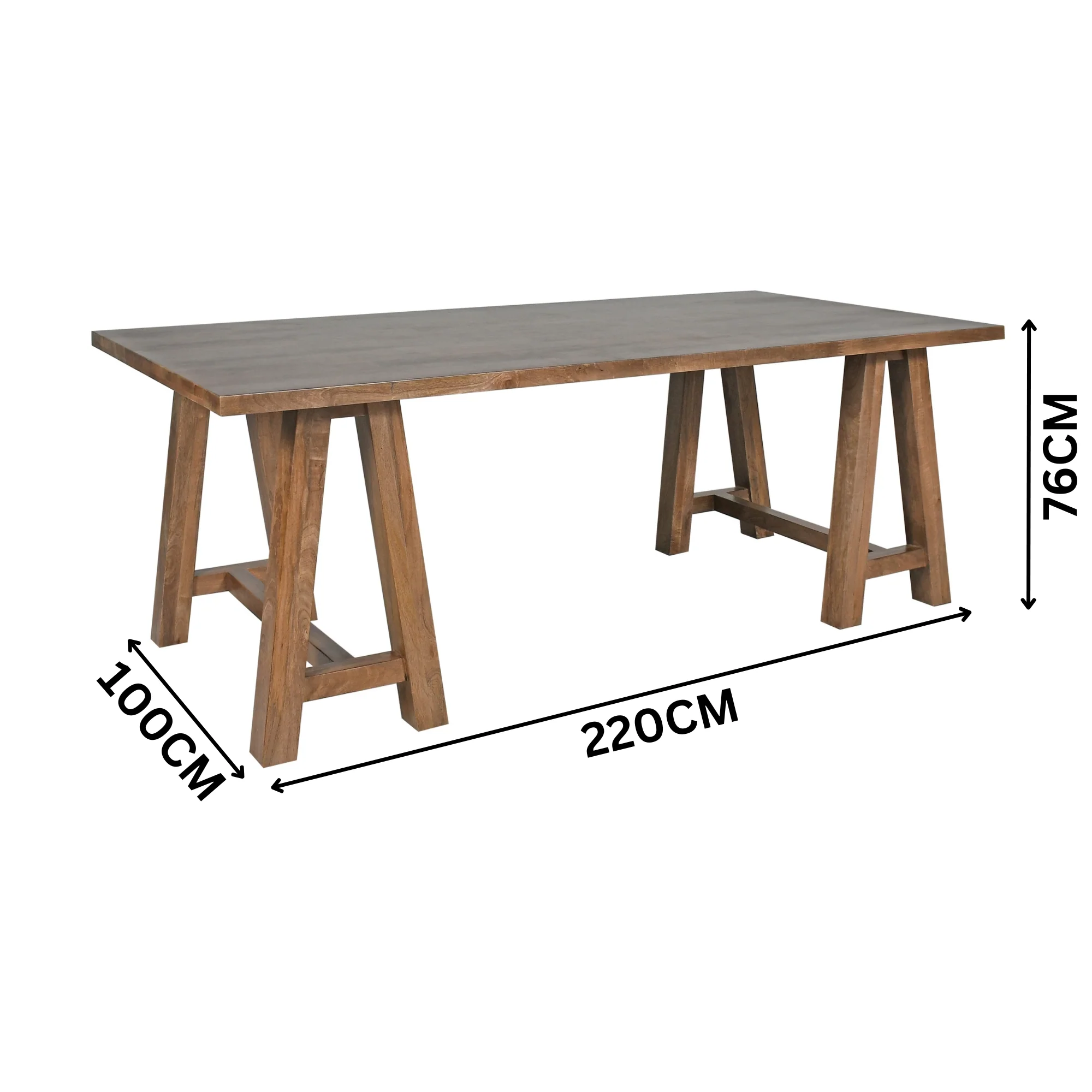 Bowral 220cm Solid Timber Dining Table French Grey - Image 3