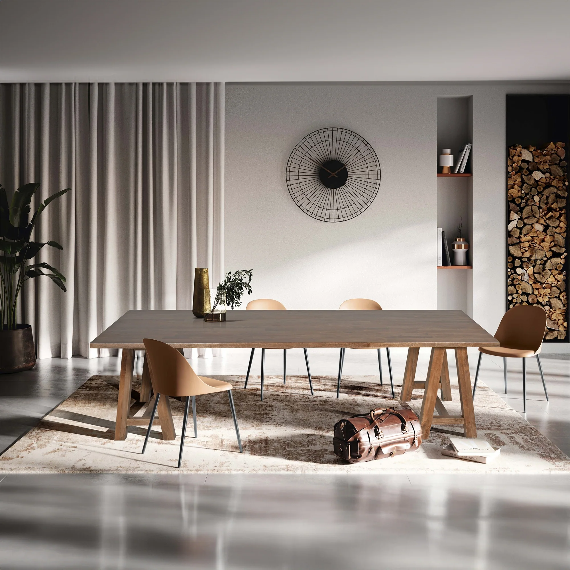 Bowral 280cm Solid Timber Dining Table French Grey - Image 3