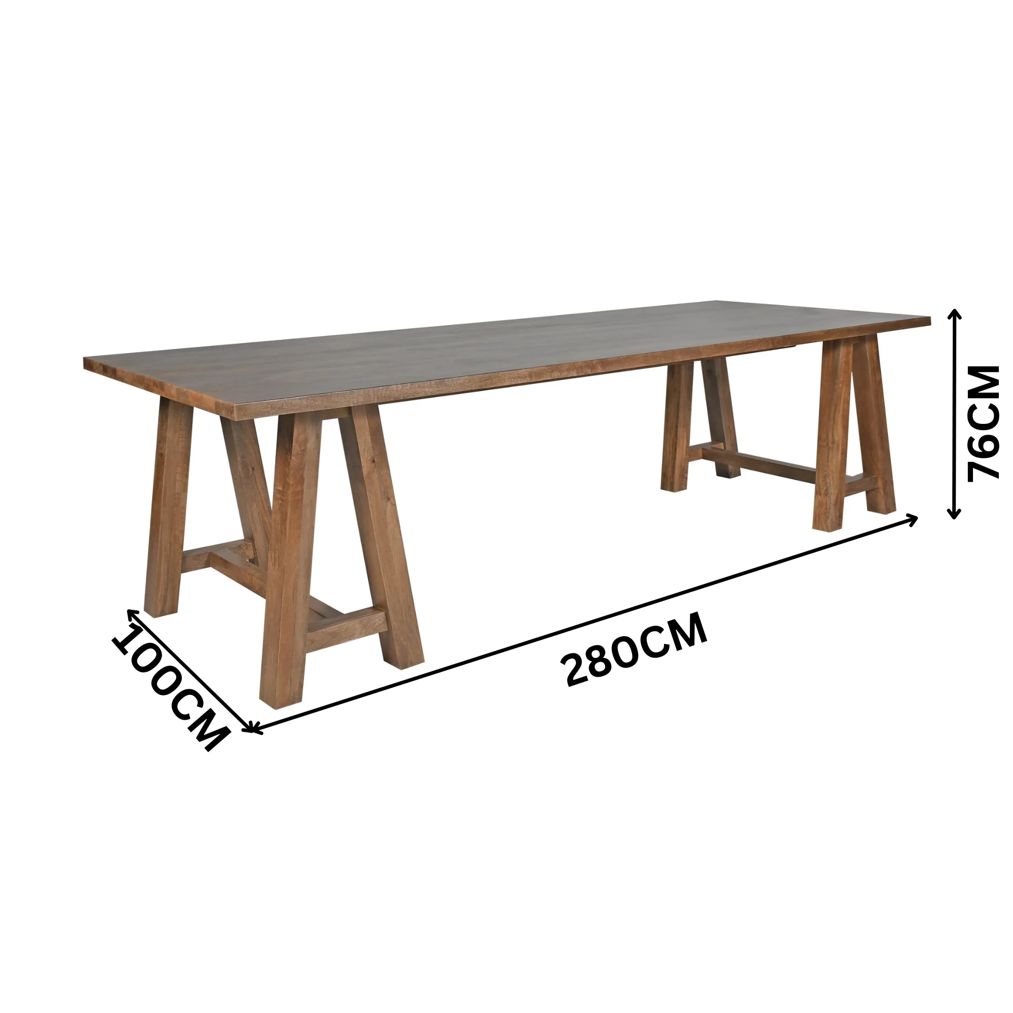 Bowral 280cm Solid Timber Dining Table French Grey - Image 4