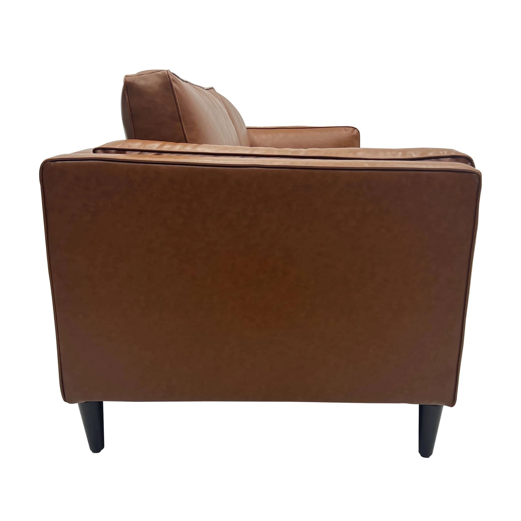 Brahm 3 Seater Sofa Premium Faux Leather Tan - Image 5
