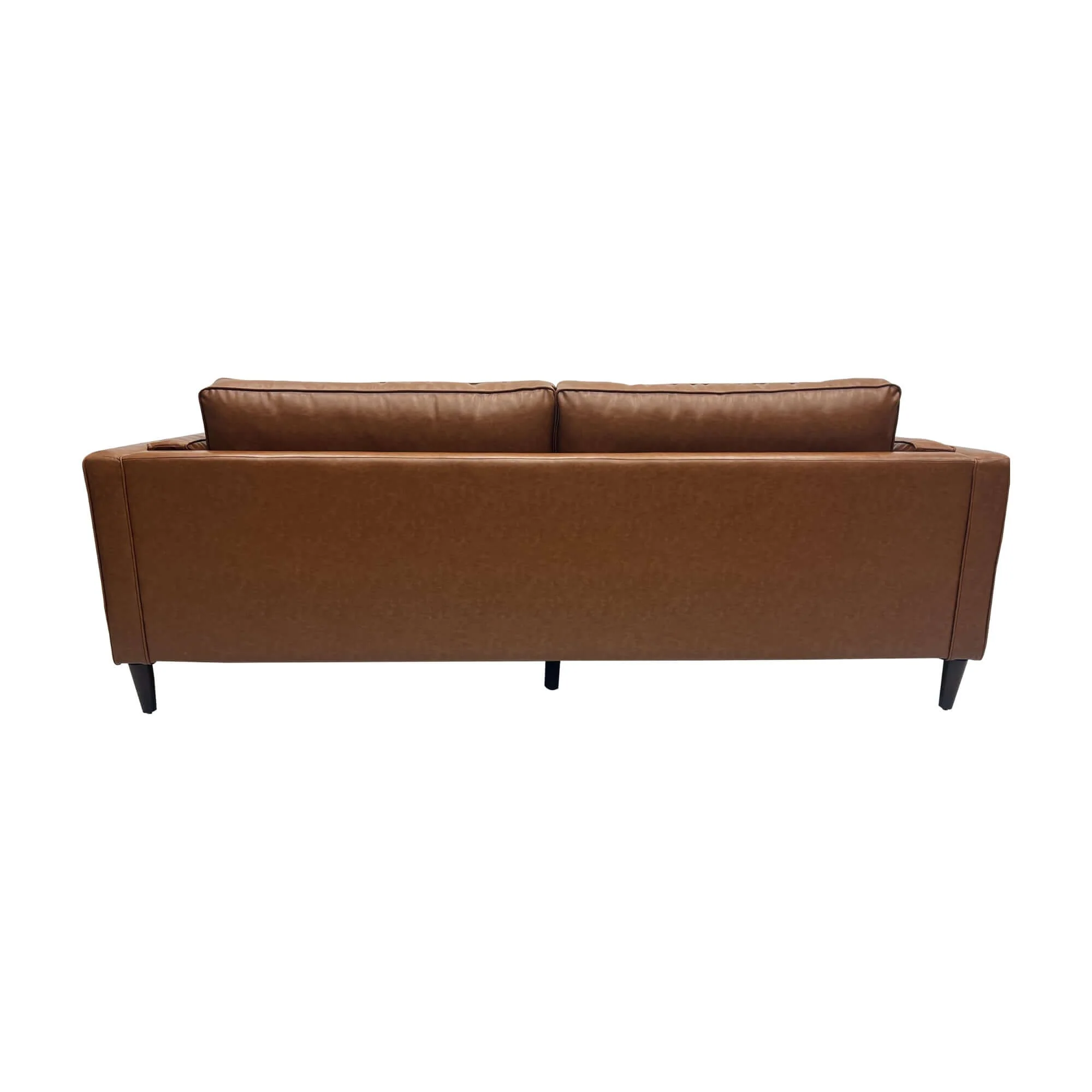 Brahm 3 Seater Sofa Premium Faux Leather Tan - Image 6