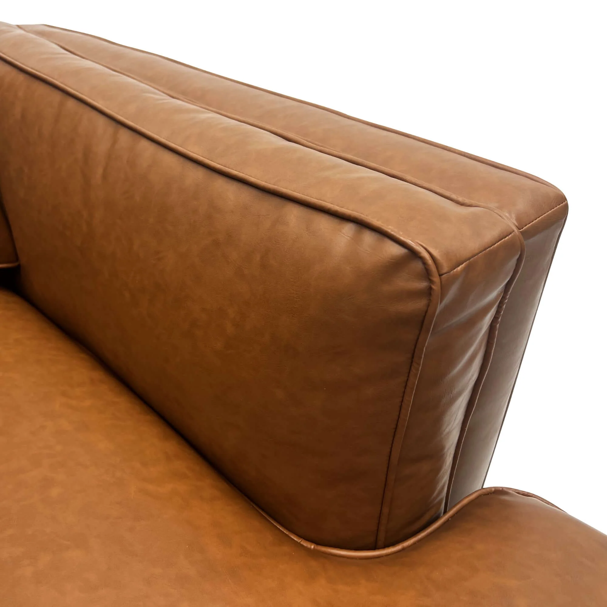 Brahm 3 Seater Sofa Premium Faux Leather Tan - Image 7