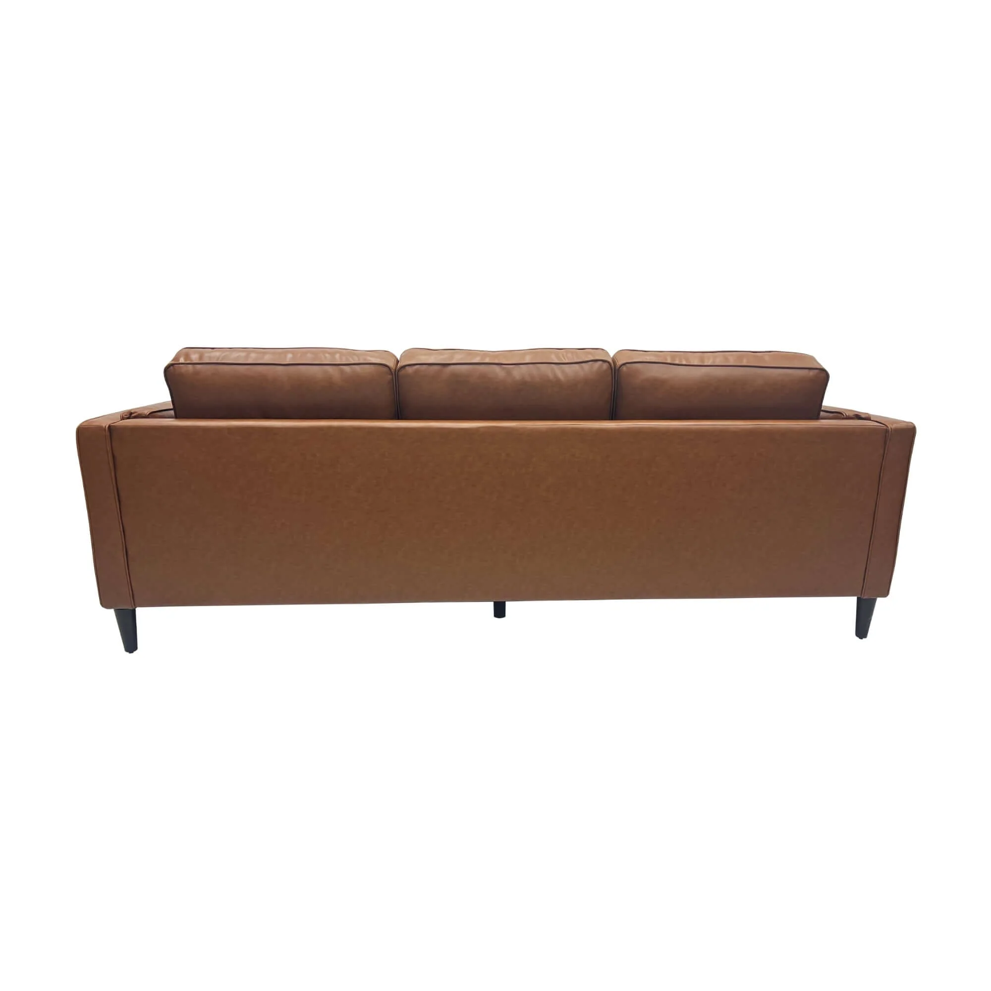 Brahm 3 Seater Sofa Reversible Chaise Premium Faux Leather Tan - Image 6