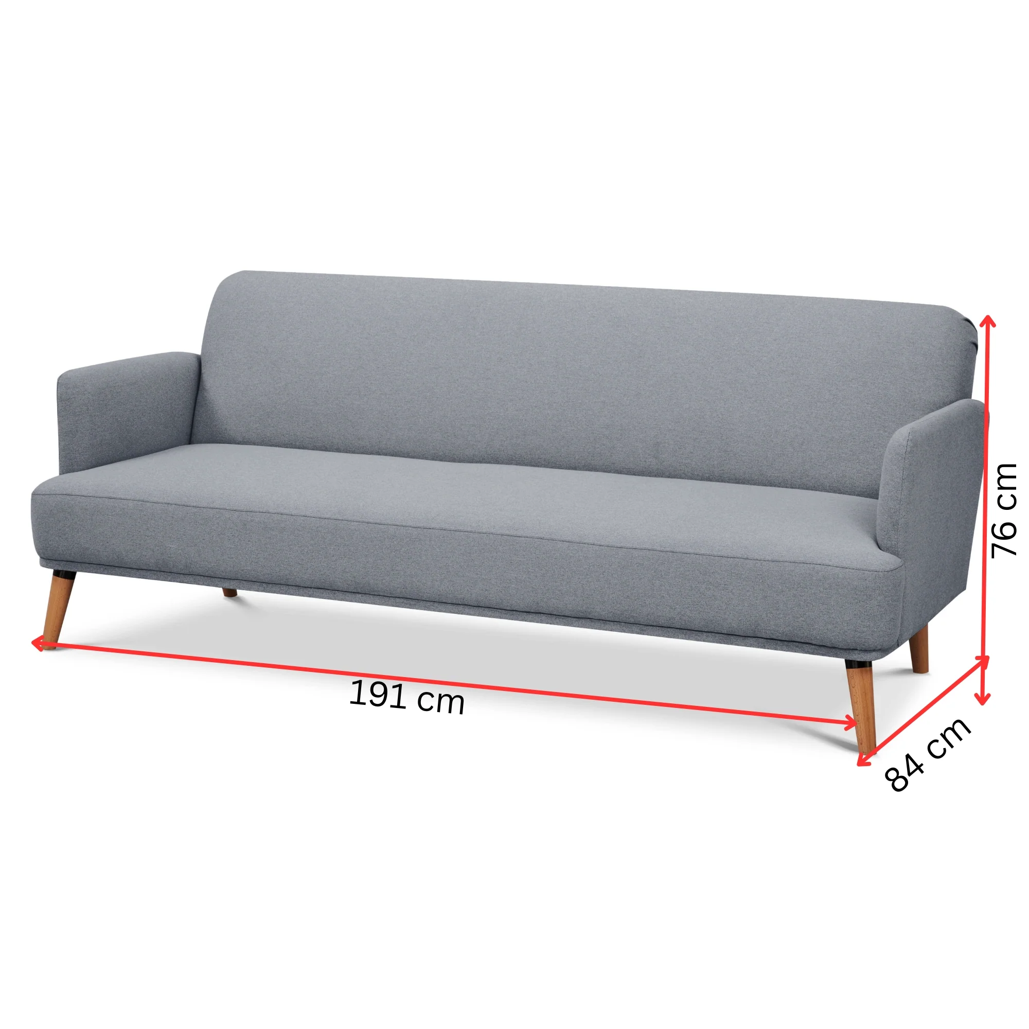 Brianna 3 Seater Fabric Sofa Bed - Image 3
