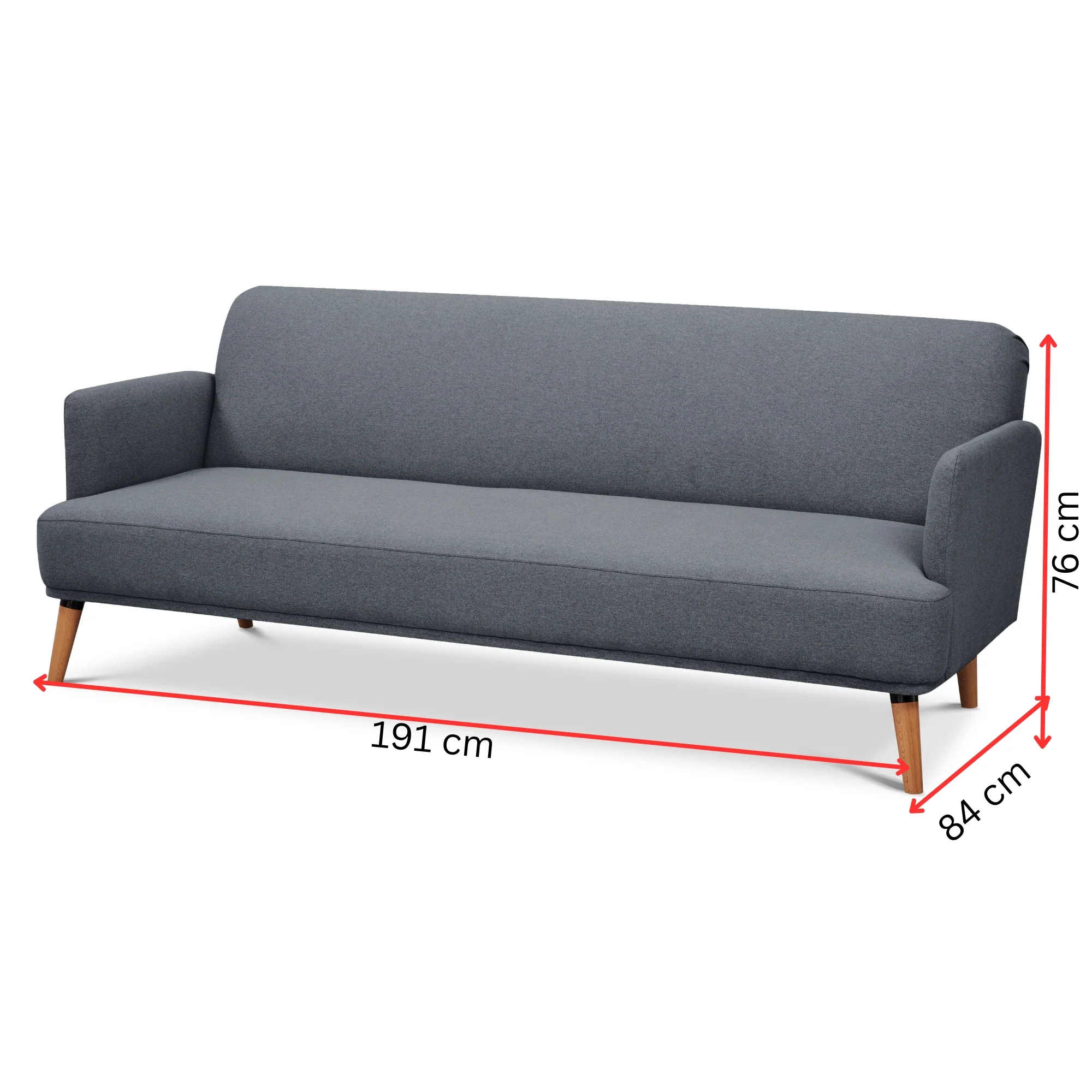 Brianna 3 Seater Fabric Sofa Bed - Image 9