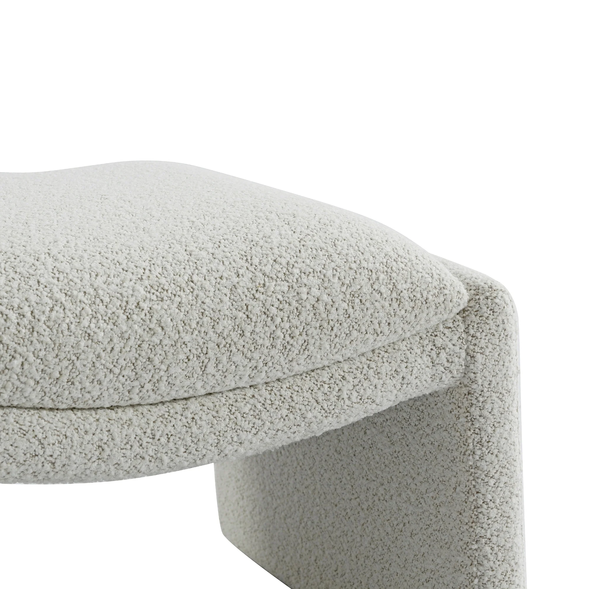 Broadway 60cm Boucle Ottoman Ivory - Image 4