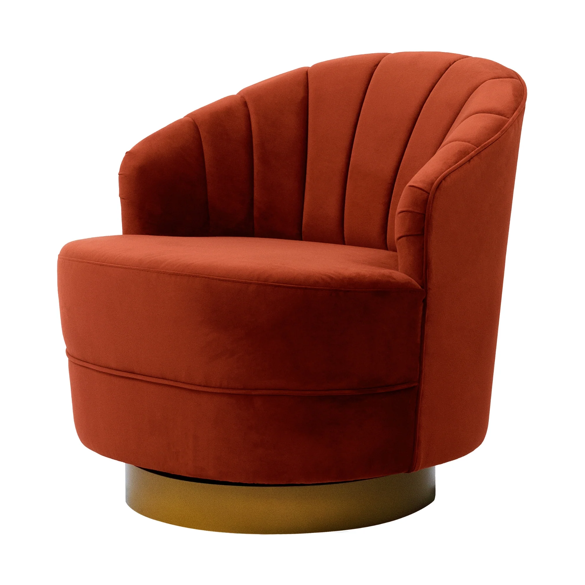 Bronte Swivel Accent Chair Rust Orange - Image 4
