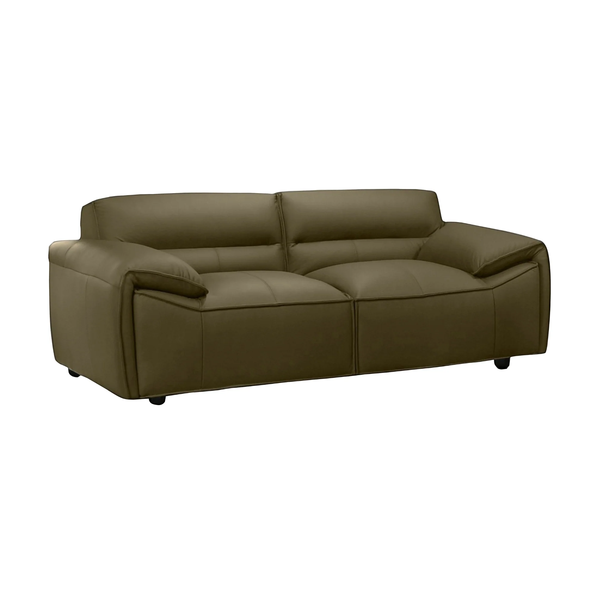 Brunelli 2 Seater Sofa Genuine Leather Olive Green - Image 2