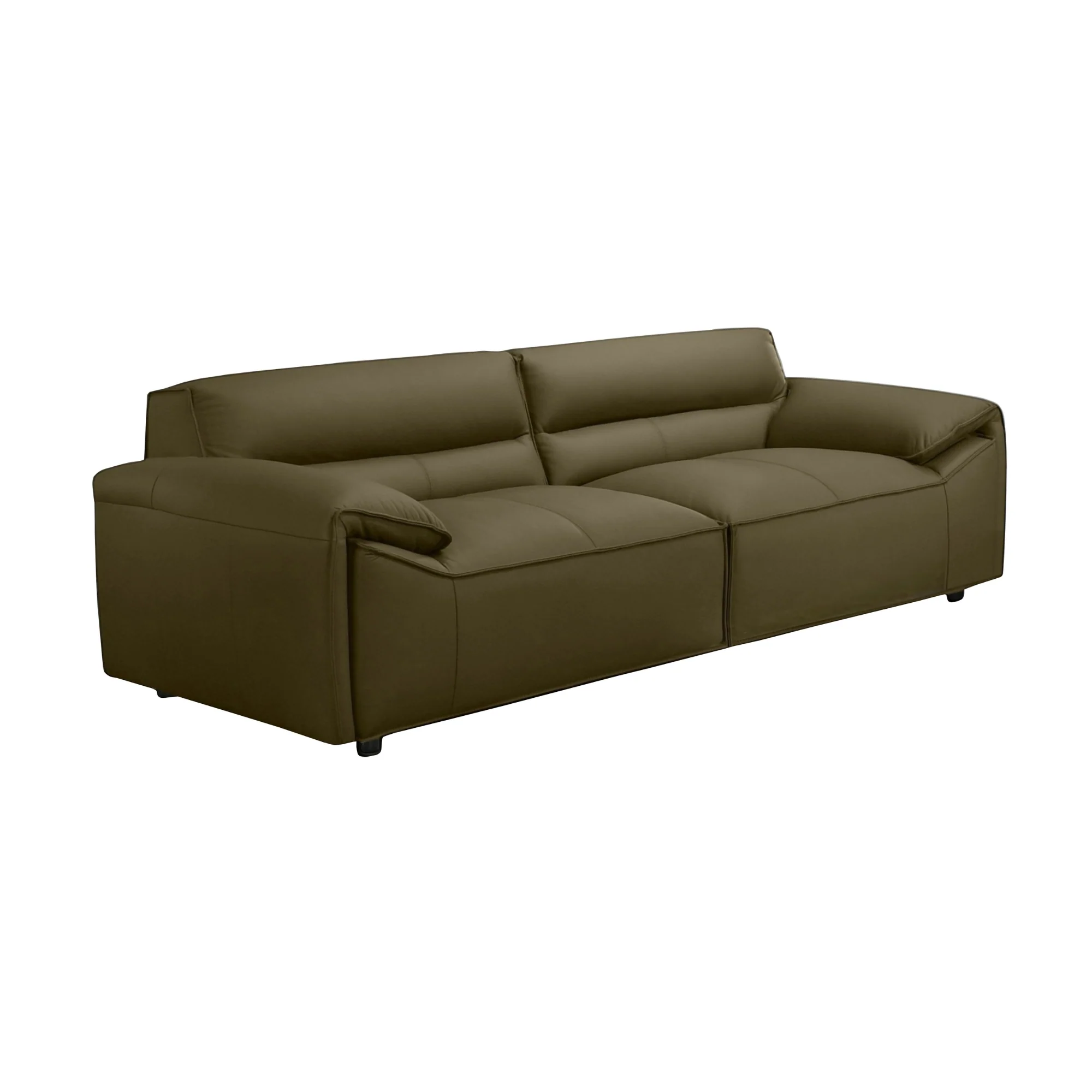 Brunelli 2+3 Seater Set Sofa Genuine Leather Olive Green - Image 3