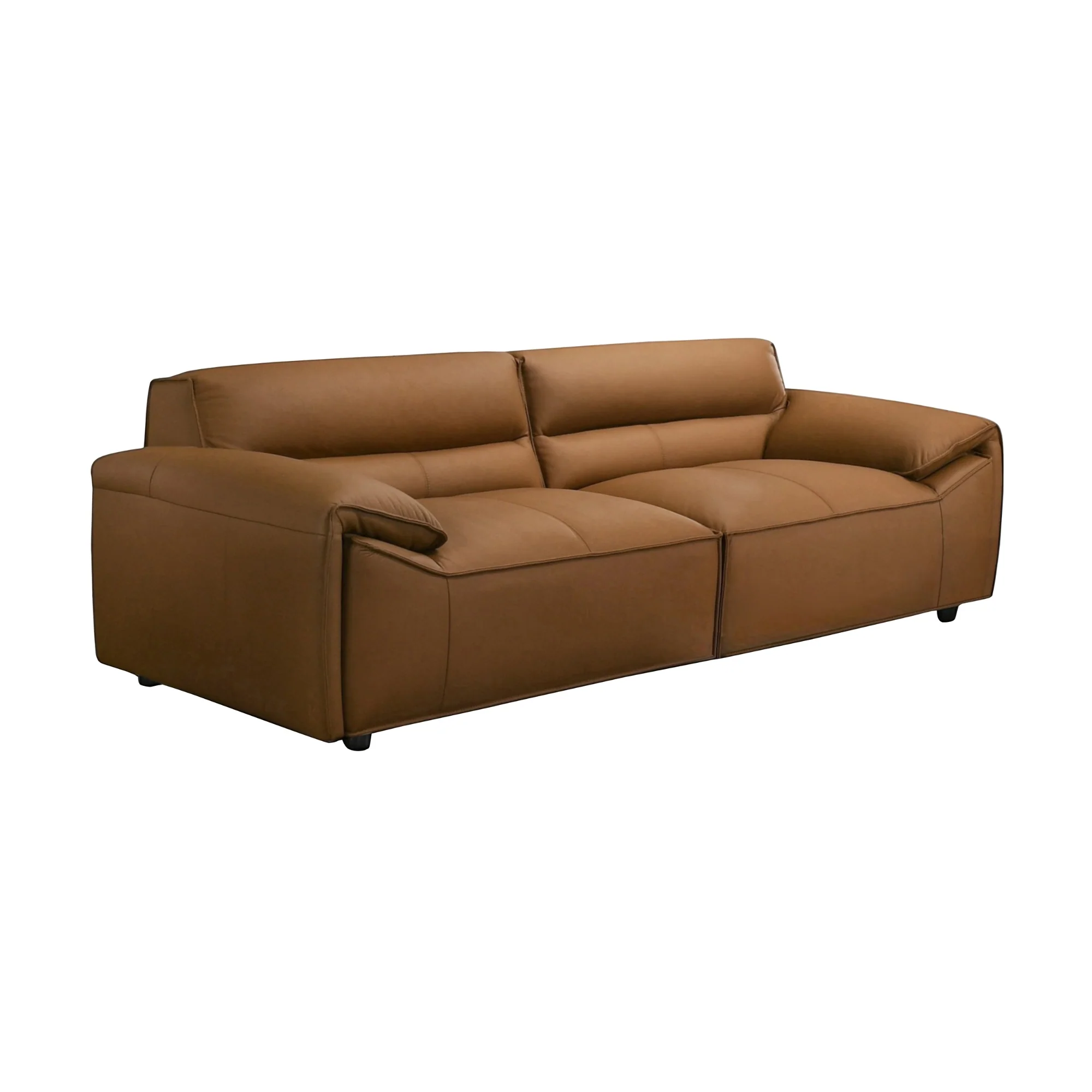 Brunelli 2+3 Seater Set Sofa Genuine Leather Tan - Image 3
