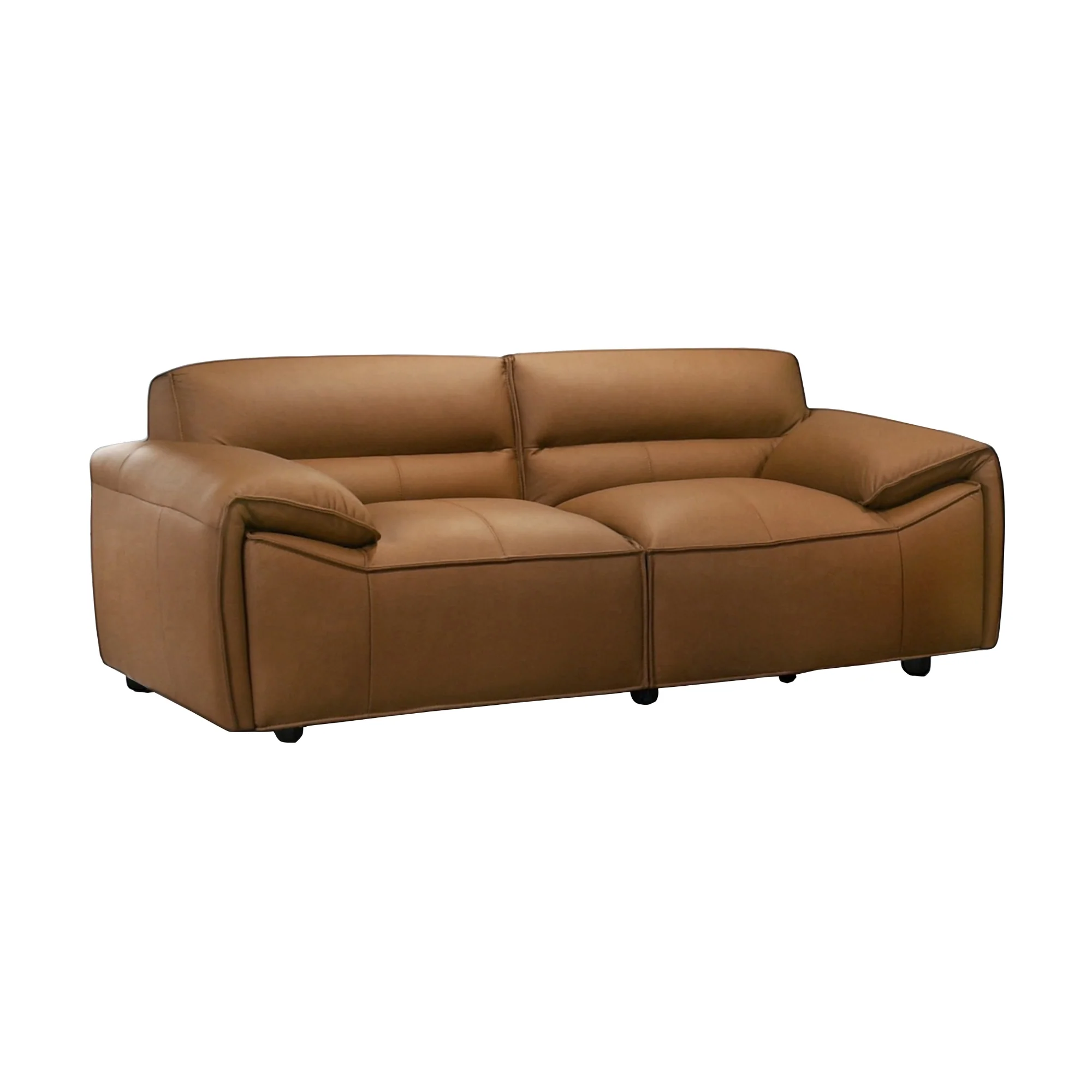 Brunelli 2+3 Seater Set Sofa Genuine Leather Tan - Image 4