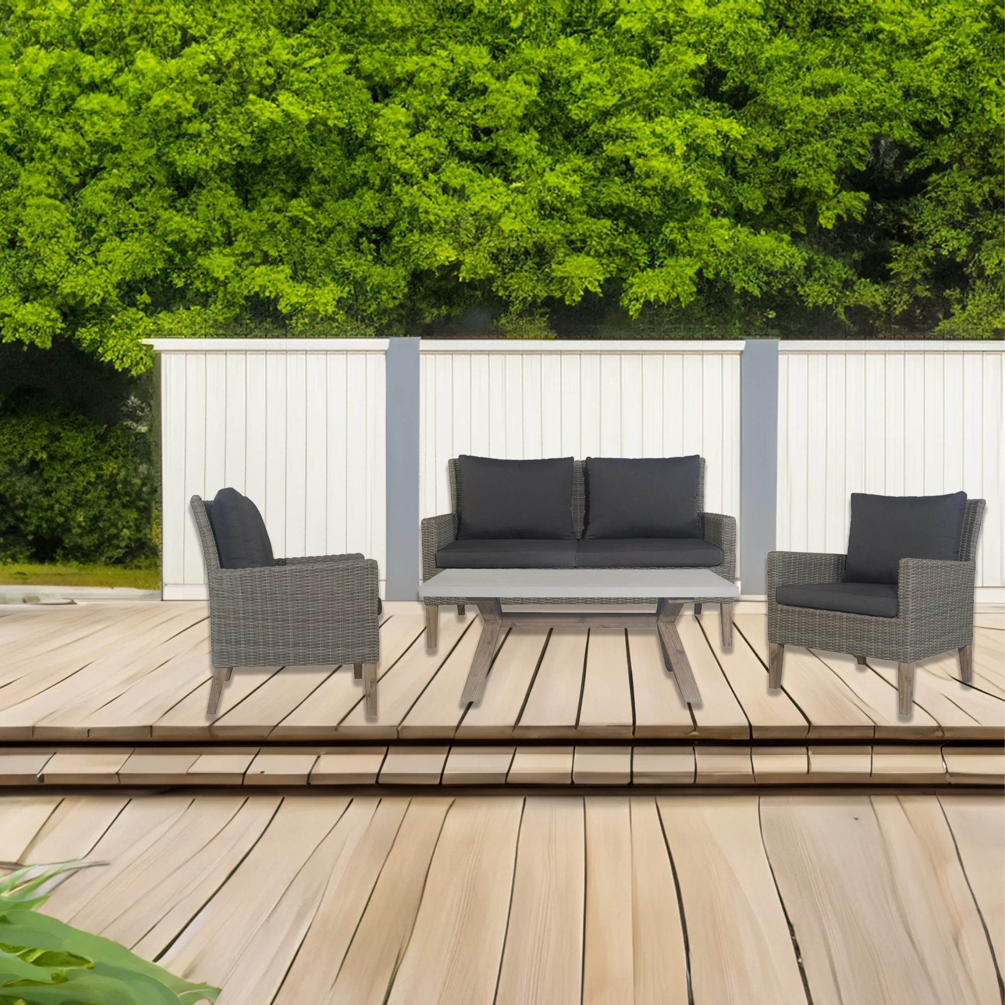 Byron Outdoor PolyCement Top Coffee Table - Image 6