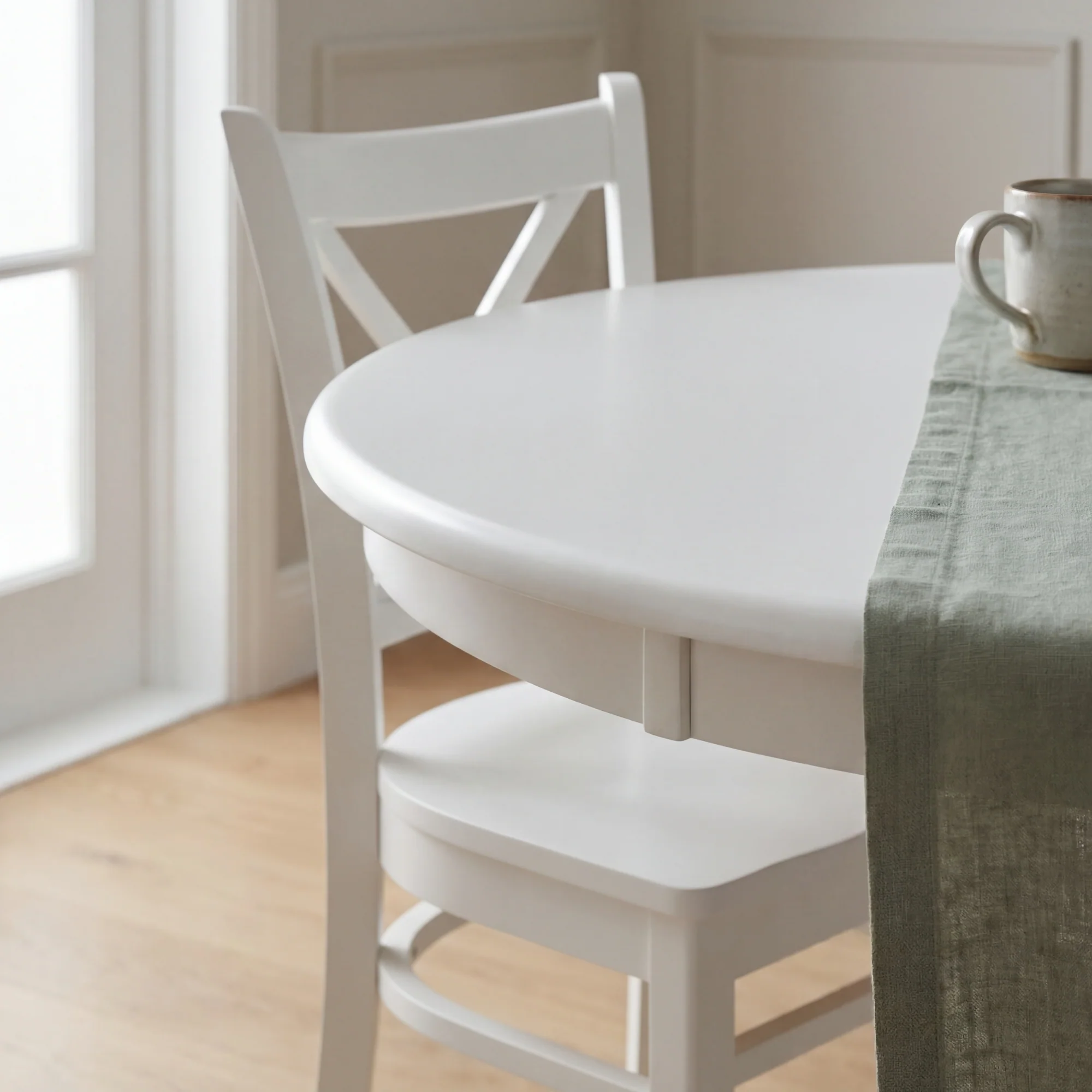 Cairns 5pc Set 106cm Hampton Dining Table Chair White - Image 5