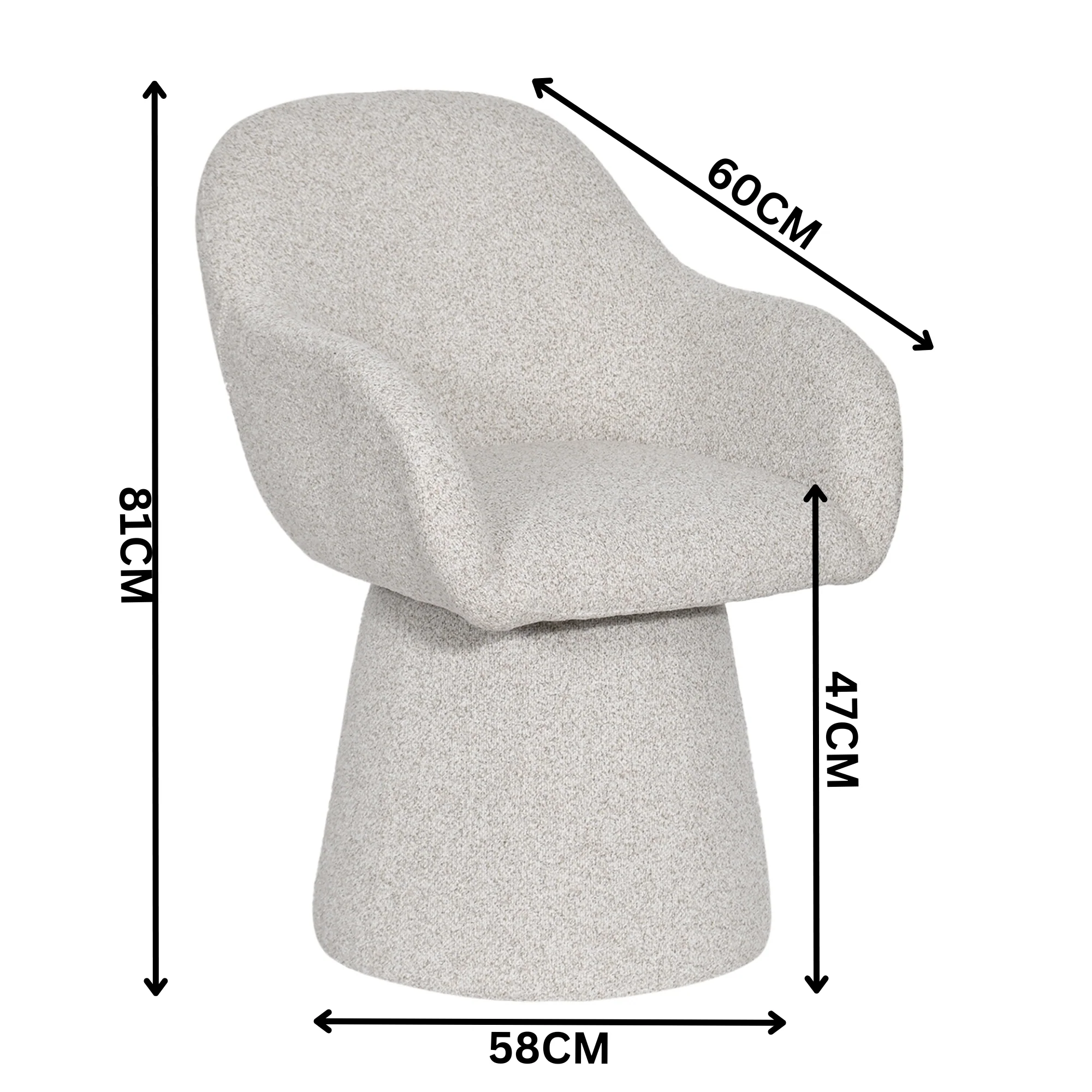 Cali Fabric Swivel Dining Chair Grey - Image 2