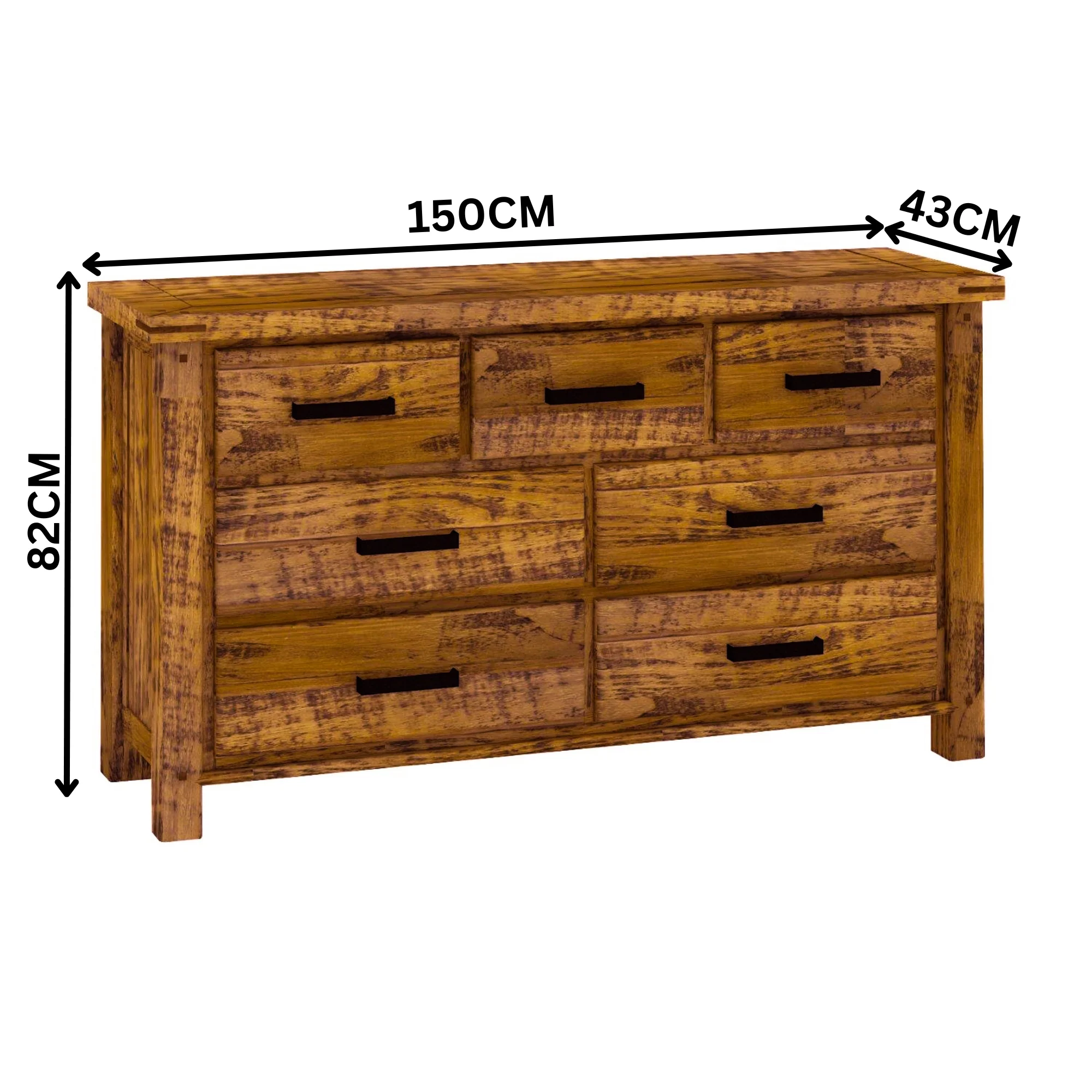 Camdenville Dresser Chest of Drawer Solid Pine Frame Oak - Image 2