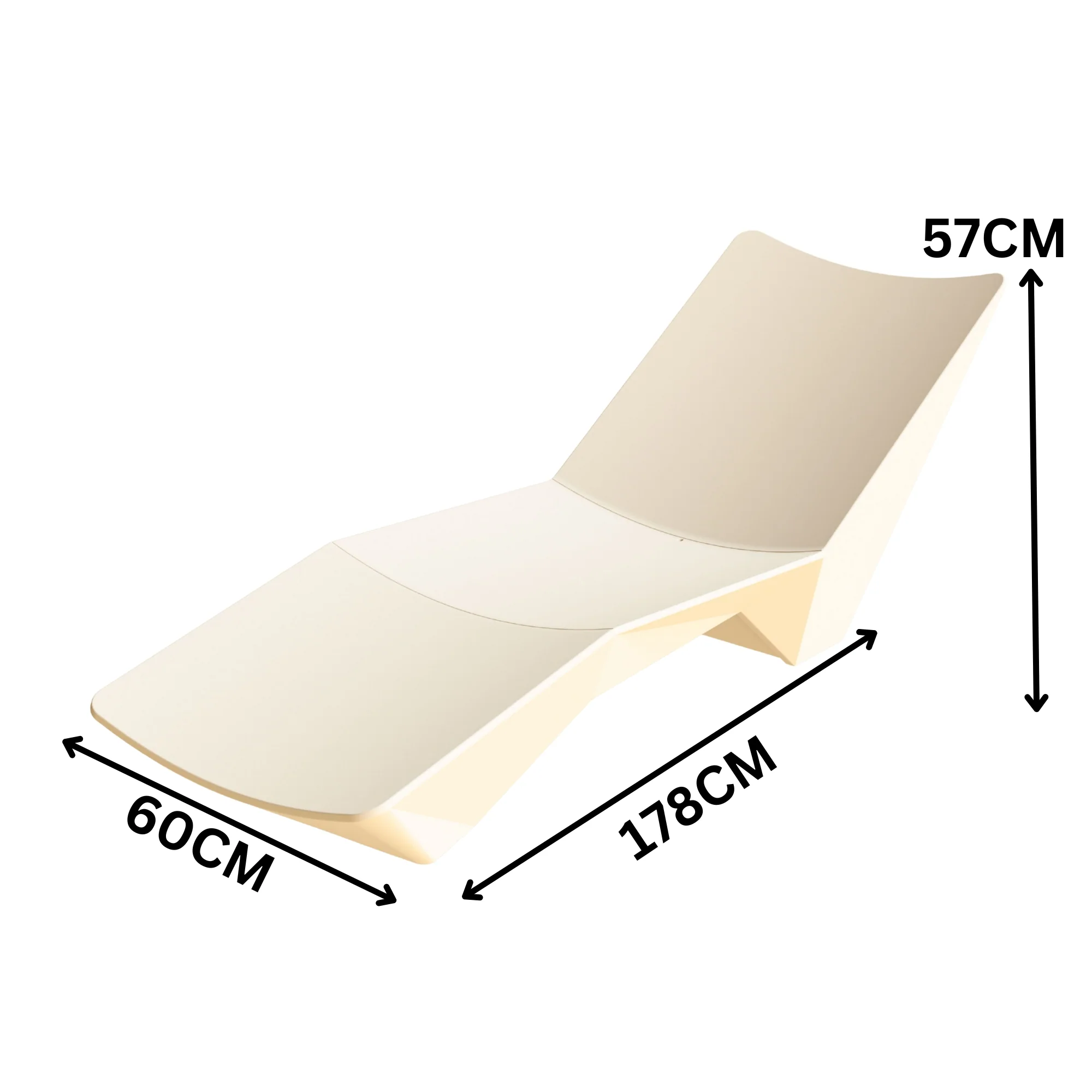 Palm Drift Premium Luxury Pool Lounger Chaise Taupe Beige - Image 3