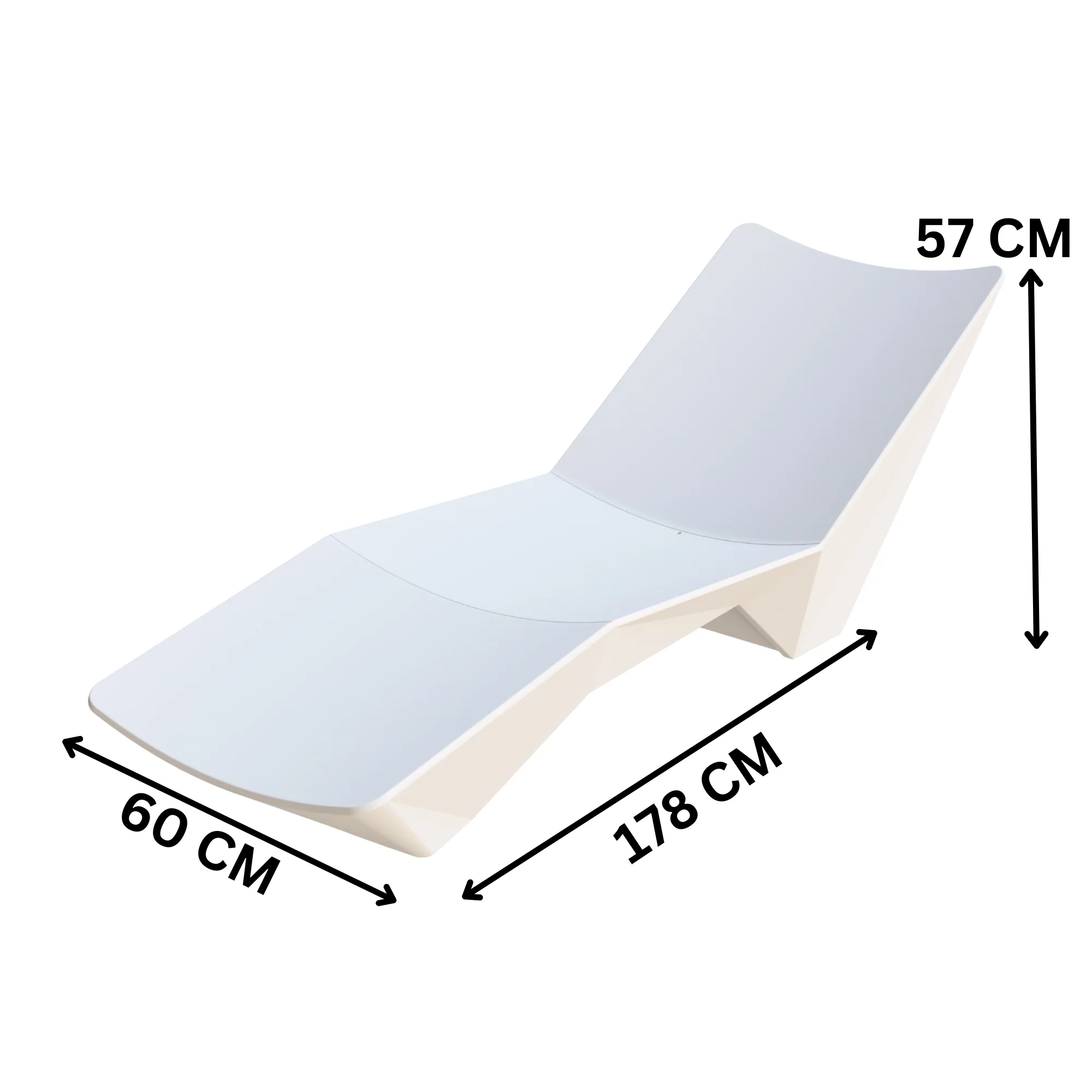 Palm Drift Premium Luxury Pool Lounger Chaise White - Image 3