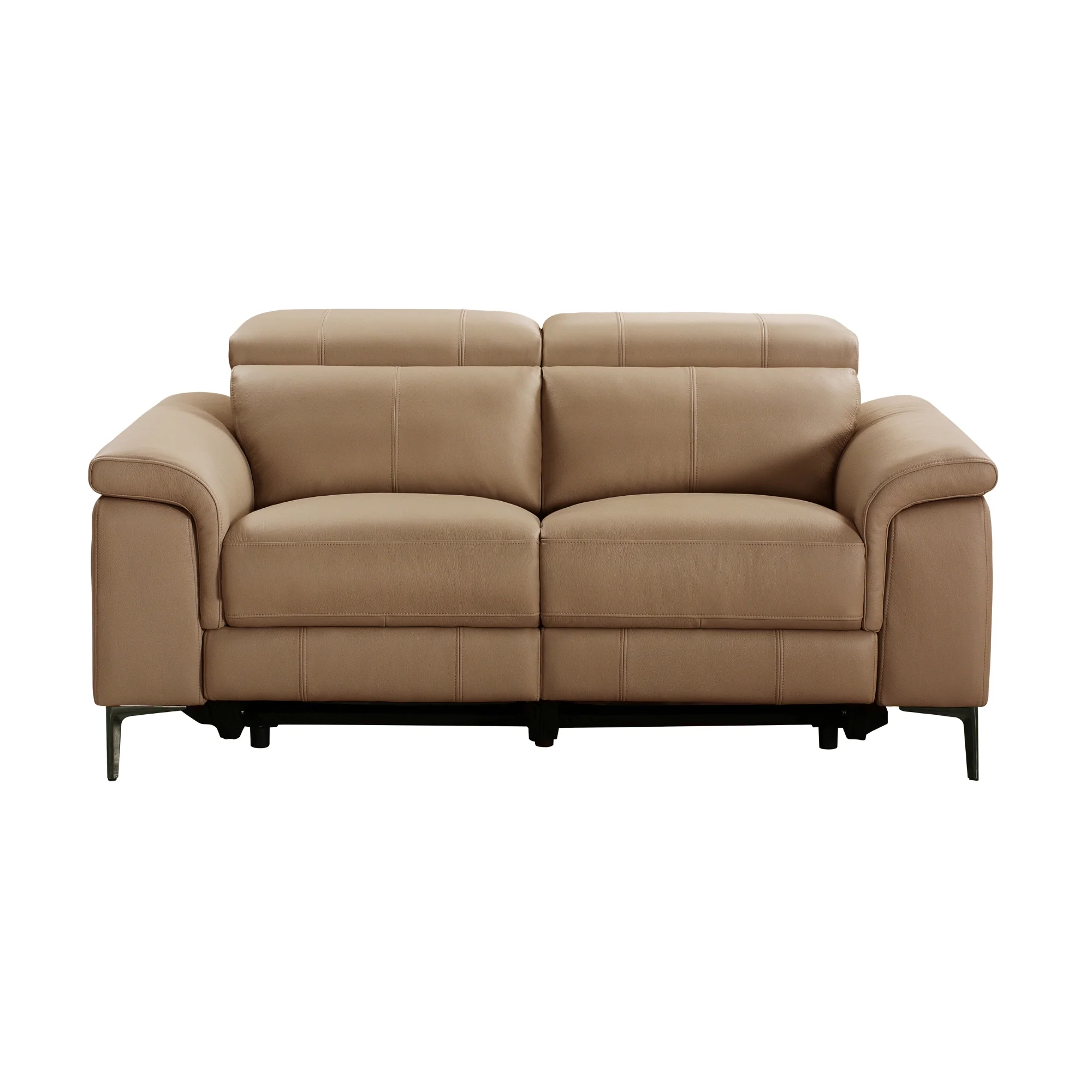 Capel 2 Seater Leather Electric Recliner Sofa Lounge Mocha Brown - Image 2