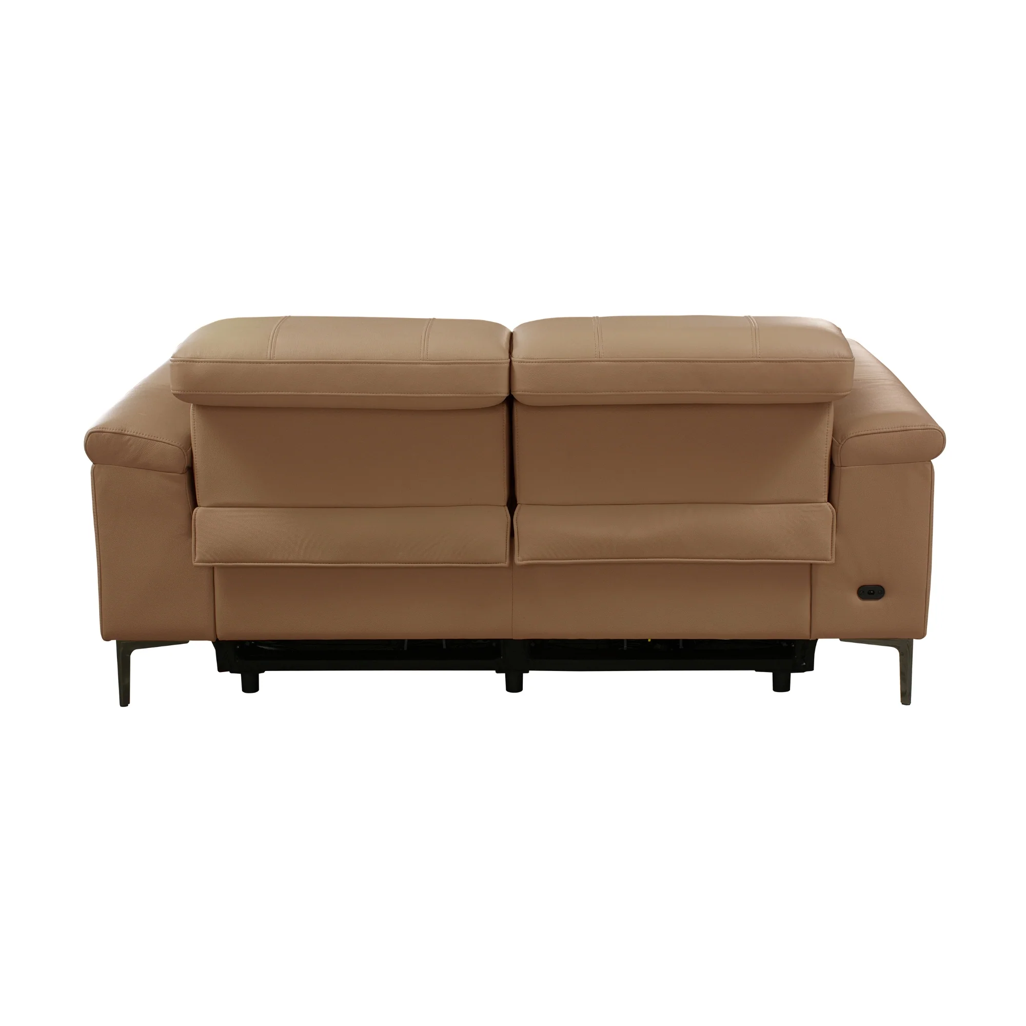Capel 2 Seater Leather Electric Recliner Sofa Lounge Mocha Brown - Image 6