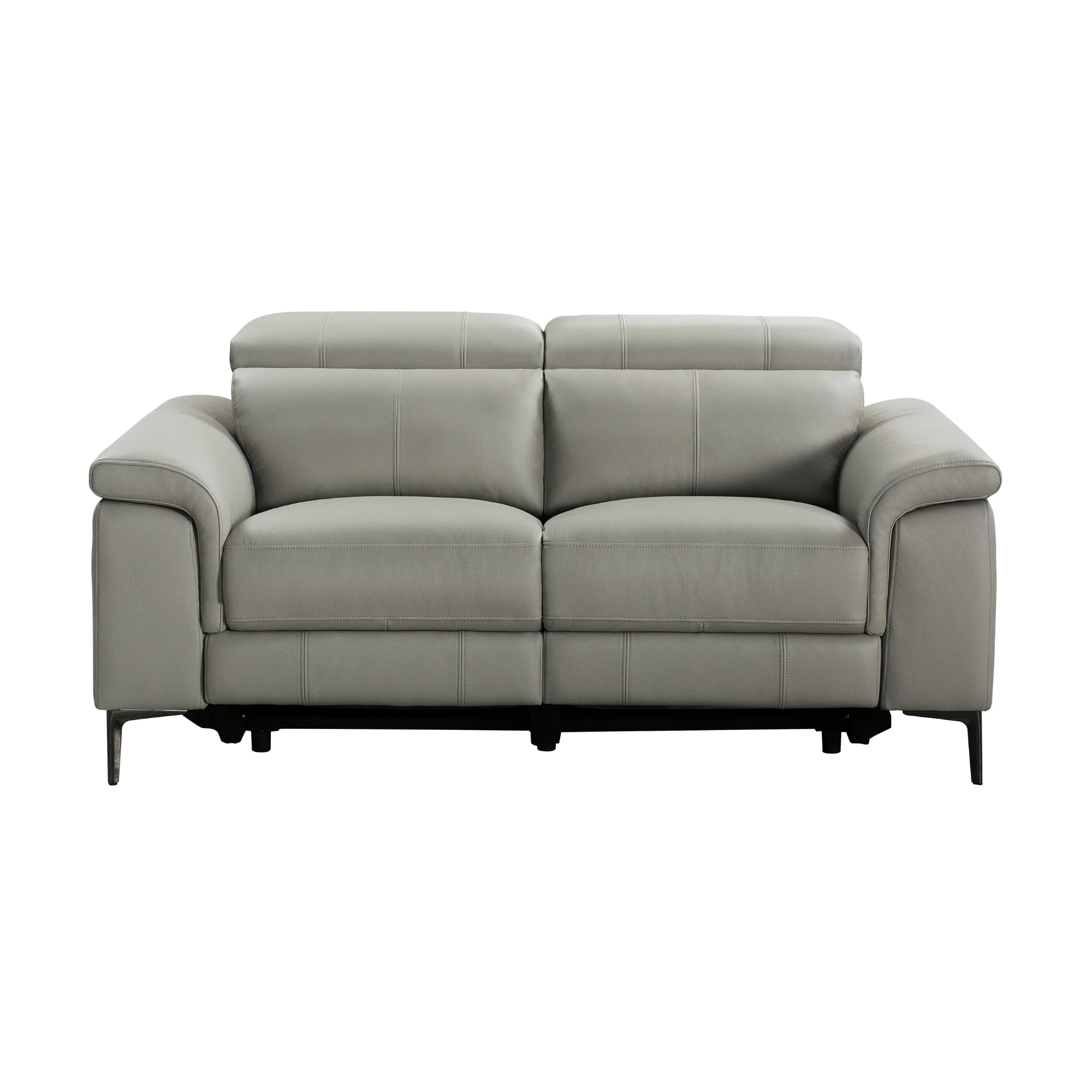 Capel 2 Seater Leather Electric Recliner Sofa Lounge Taupe Grey - Image 2