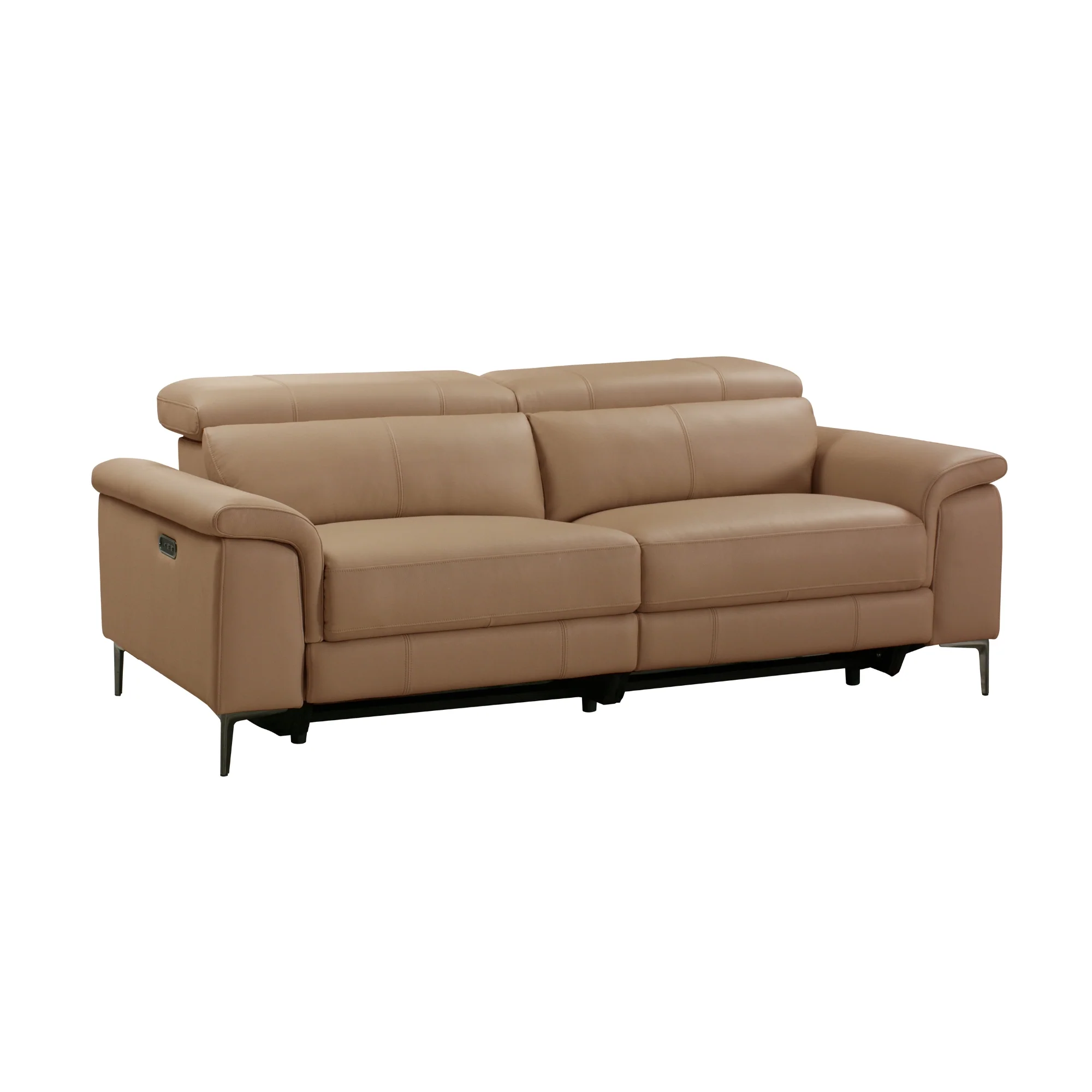 Capel 3 Seater Leather Electric Recliner Sofa Lounge Mocha Brown - Image 4
