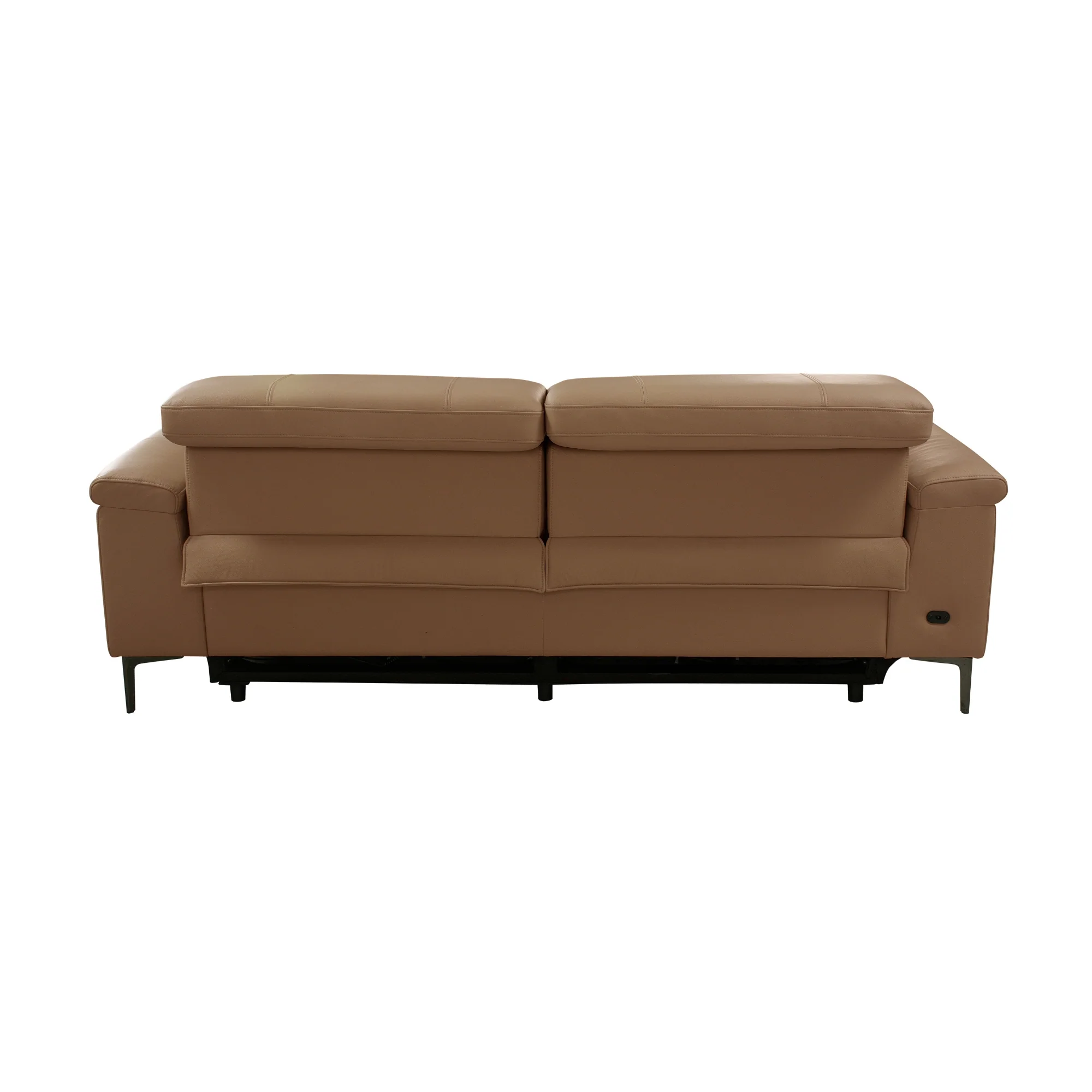 Capel 3 Seater Leather Electric Recliner Sofa Lounge Mocha Brown - Image 6