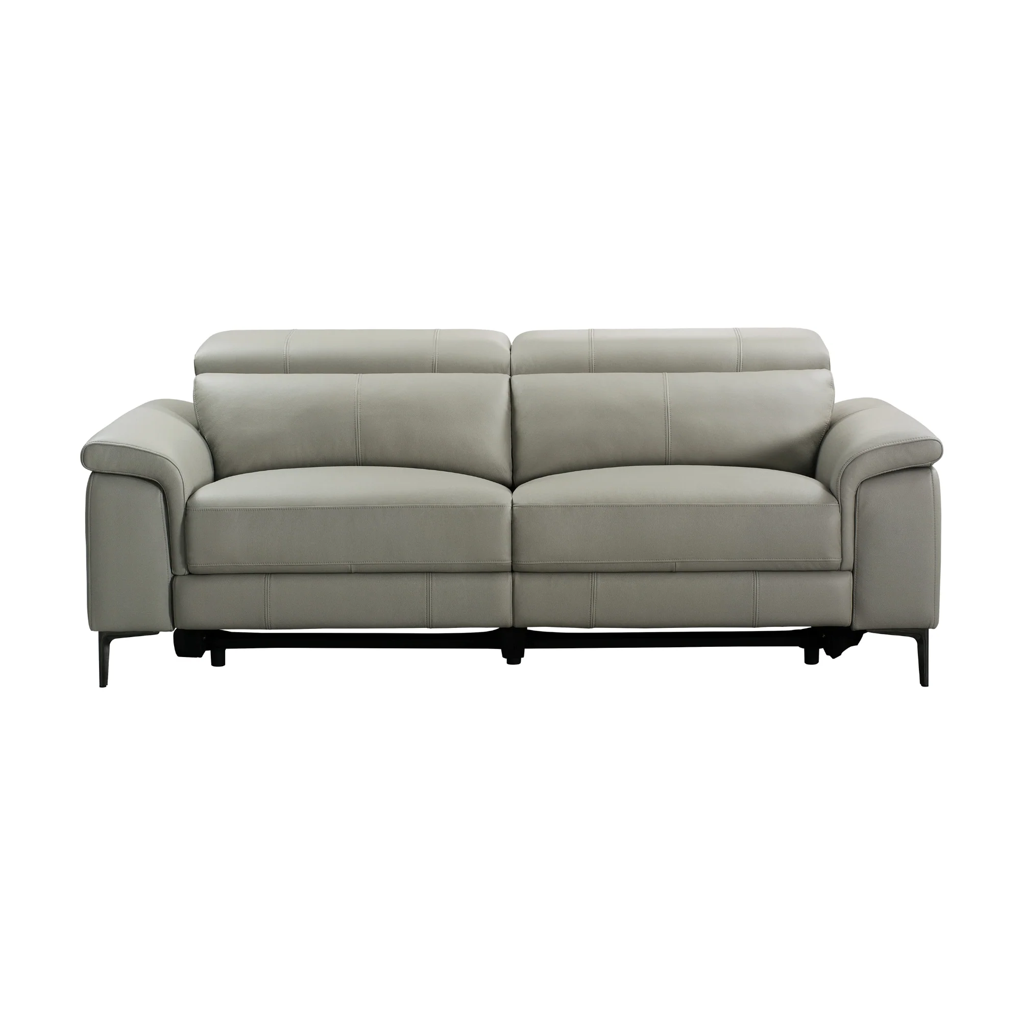 Capel 3 Seater Leather Electric Recliner Sofa Lounge Taupe Grey - Image 2