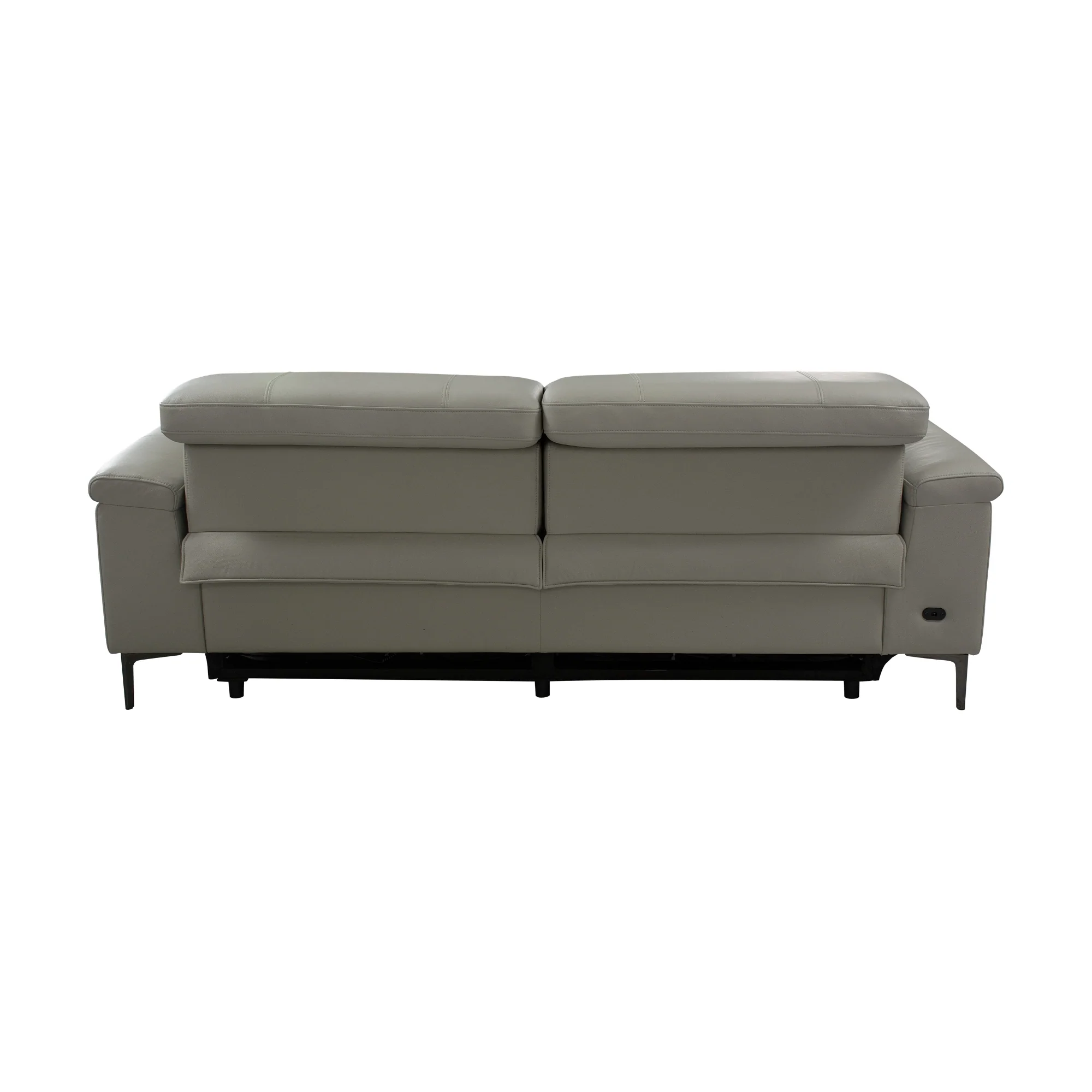 Capel 3 Seater Leather Electric Recliner Sofa Lounge Taupe Grey - Image 6