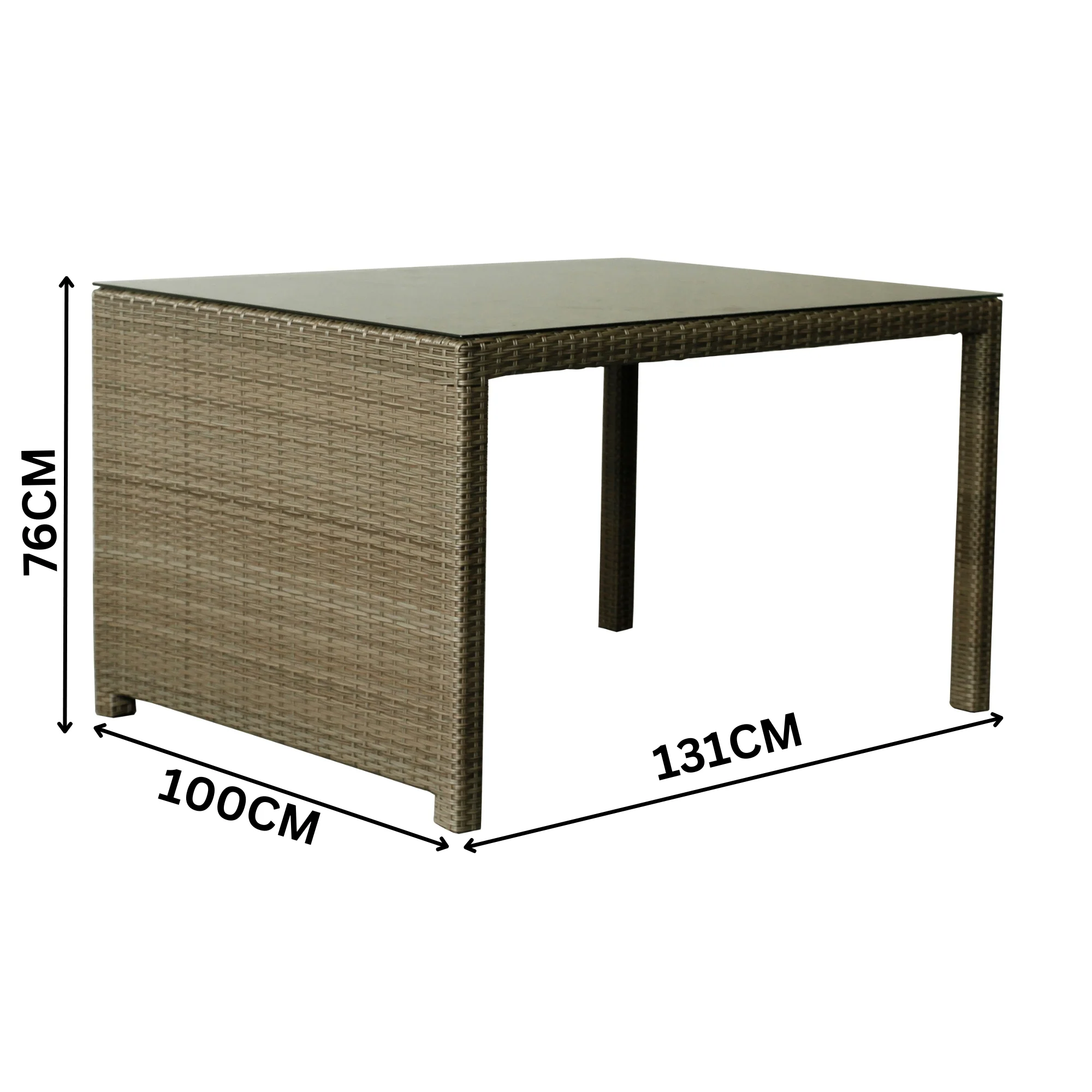 Carlo 6Pc Nested Wicker Dining Table Seat Bench Set Brown - Image 4